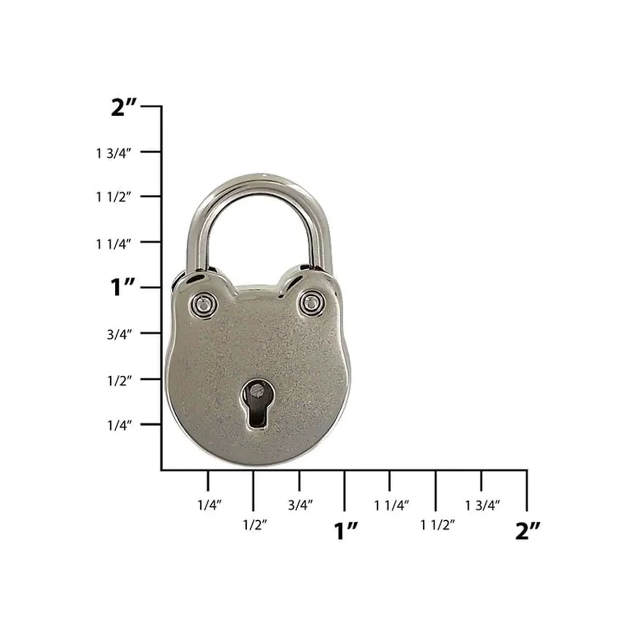 5/8" Shiny Gunmetal, Padlock, Zinc Alloy - Image 2