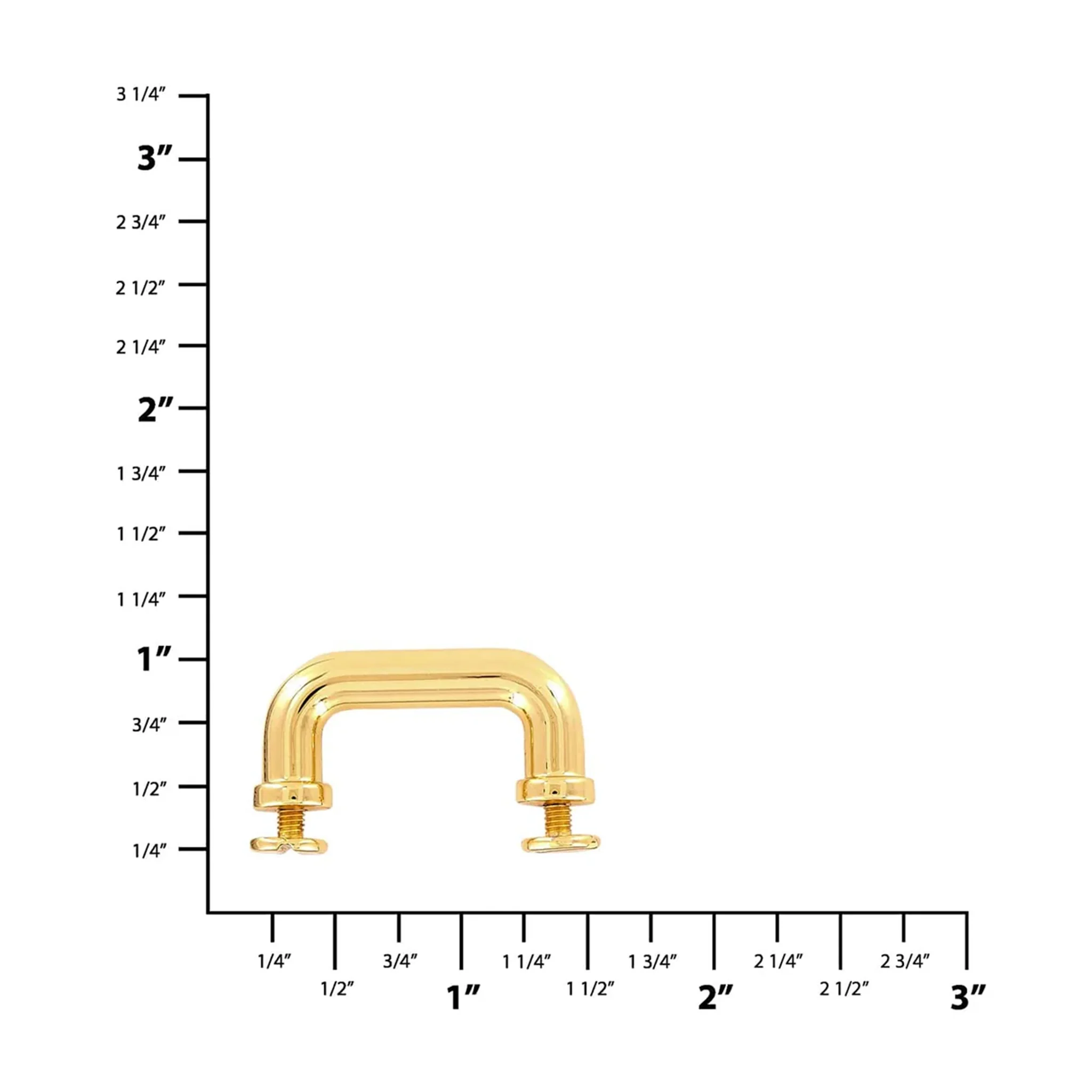 1 1/4" Shiny Gold, Handle Loop, Screw in Bottom, Zinc Alloy - Image 2