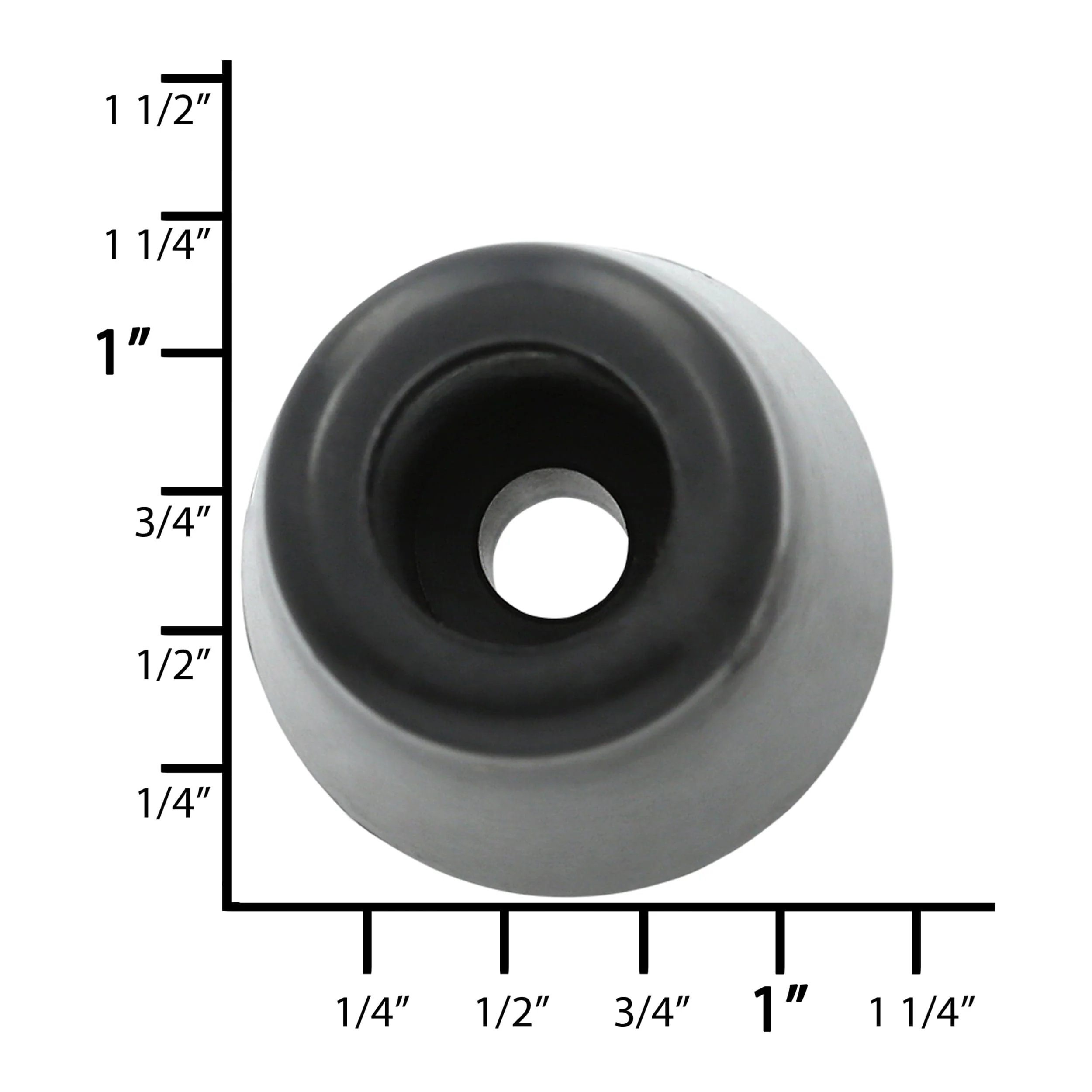 1 1/2" Black, Bottom Stud, Plastic - Image 4