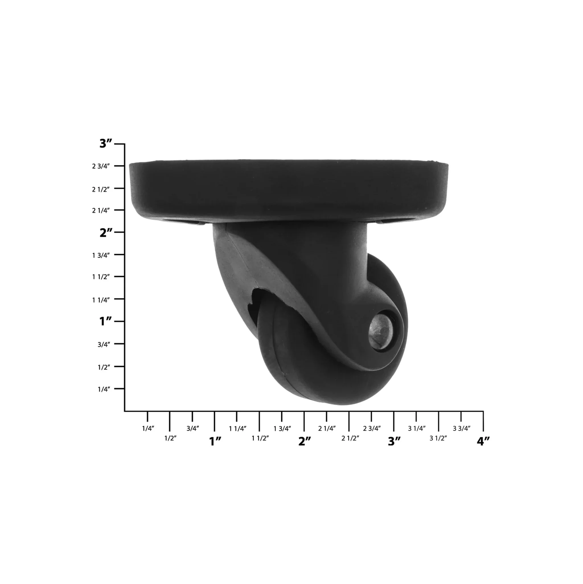 2 5/16" Black, Spinner Wheel w/ Housing, Plastic - Image 2