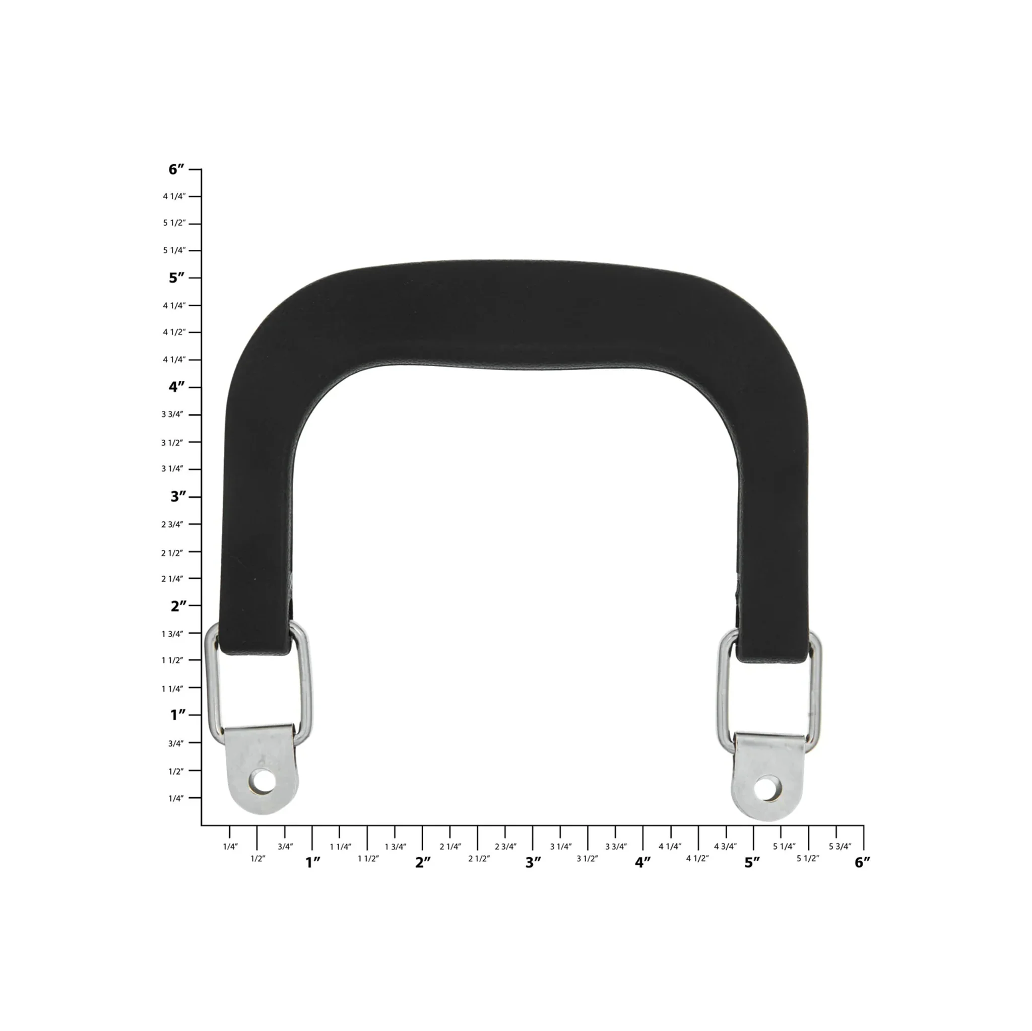4" Black w/Nickel, Plastic Double Handles, Pair - Image 2