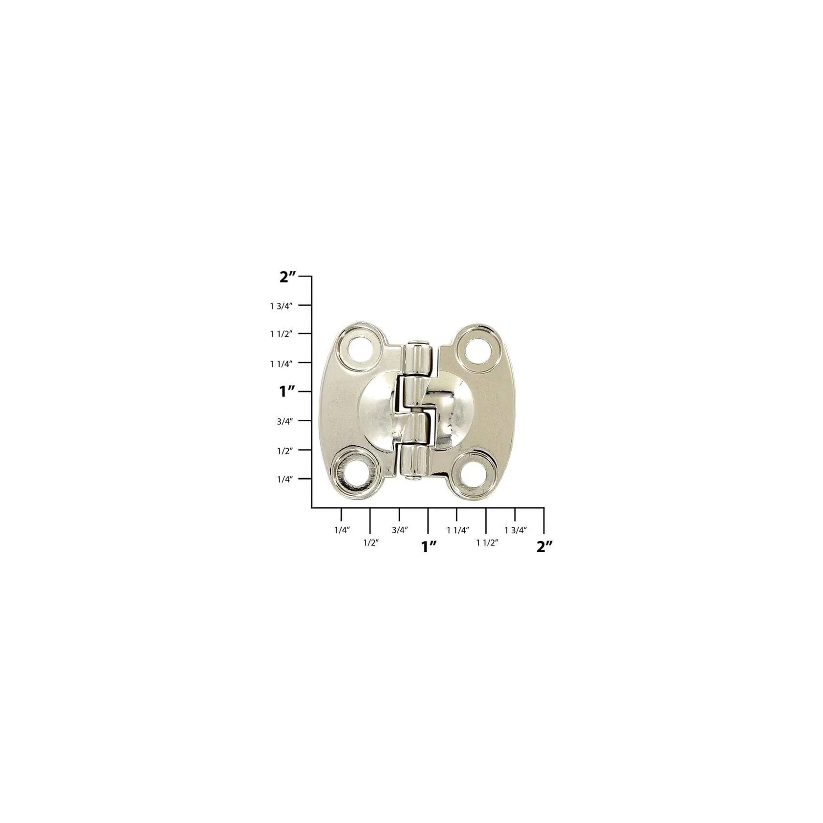 1 1/2" Nickel, Cast Hinge, Zinc Alloy - Image 2