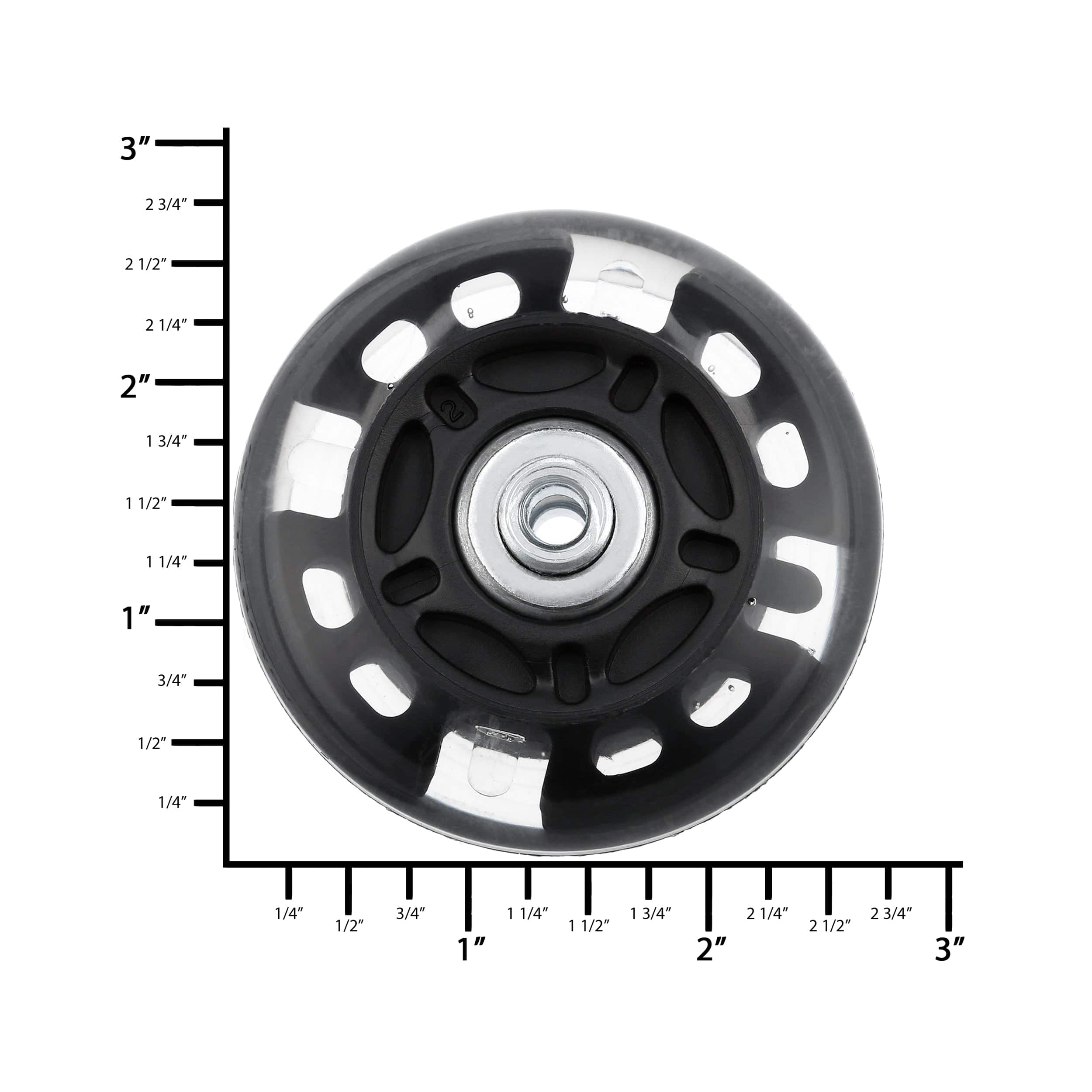 76mm Black, In-line skate wheel with LED Lights, PolyUrethane - Image 3