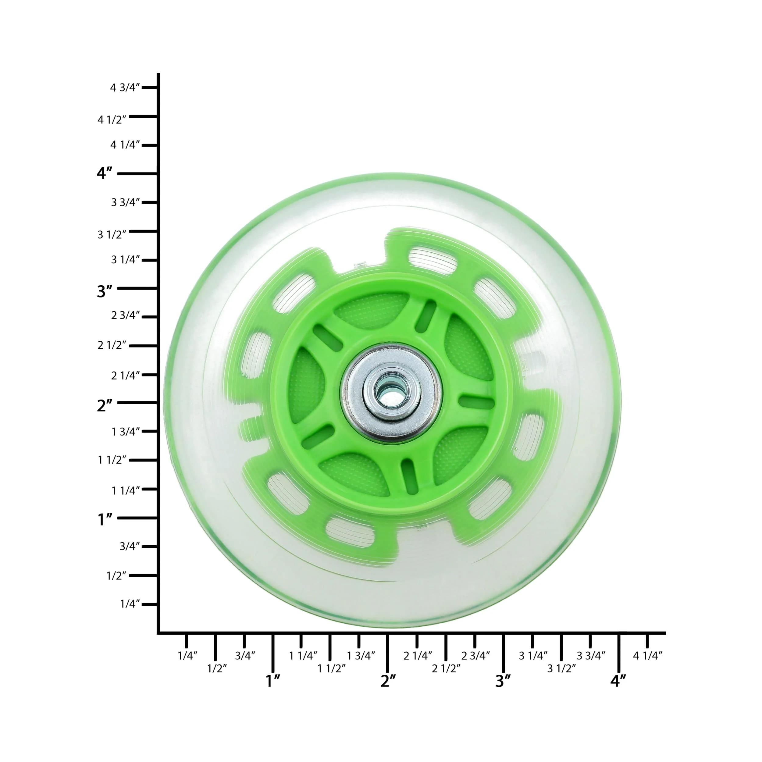 100mm Green, In-line skate wheel with LED Lights, PolyUrethane - Image 3