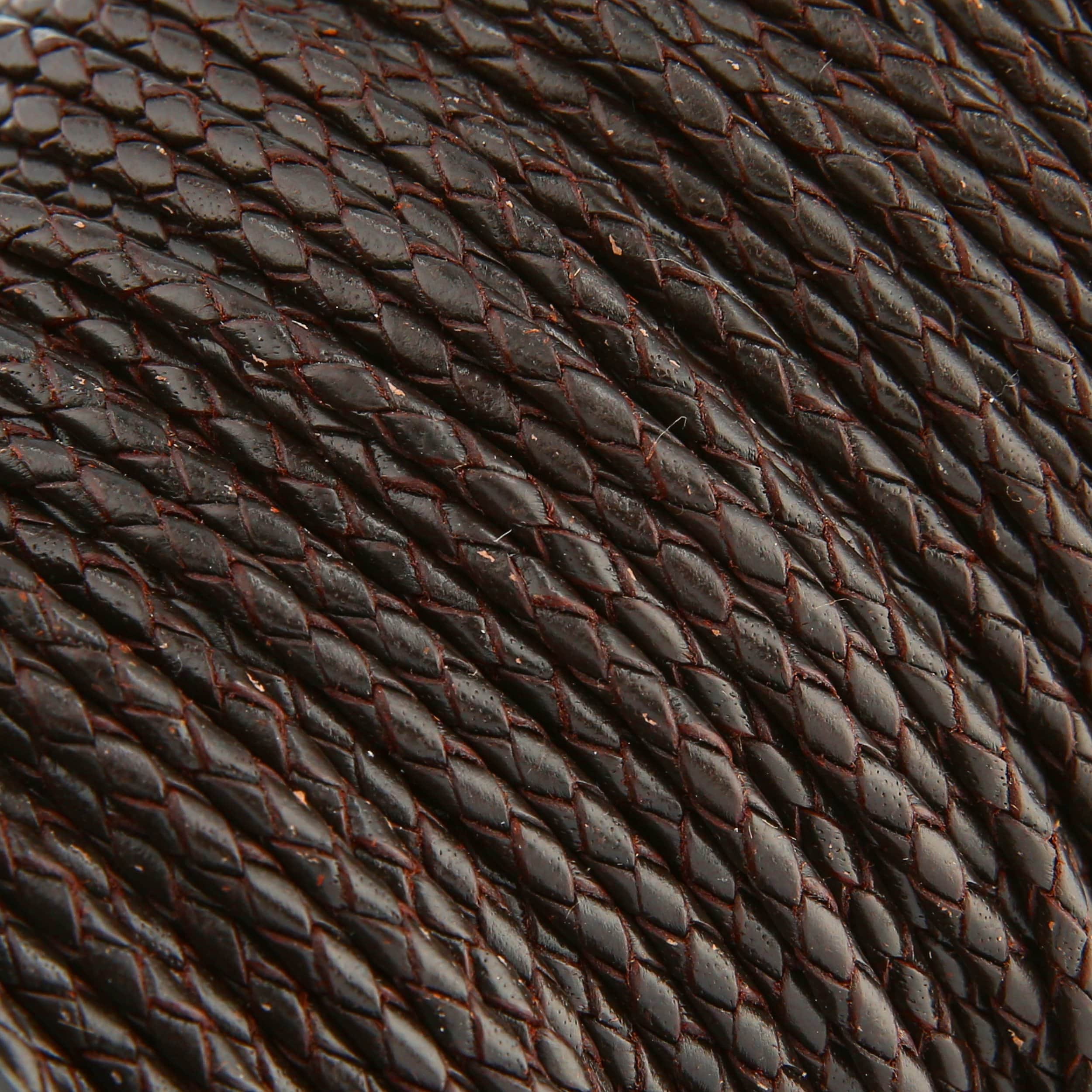 3mm Dark Brown, Braided Bolo Cord, Leather