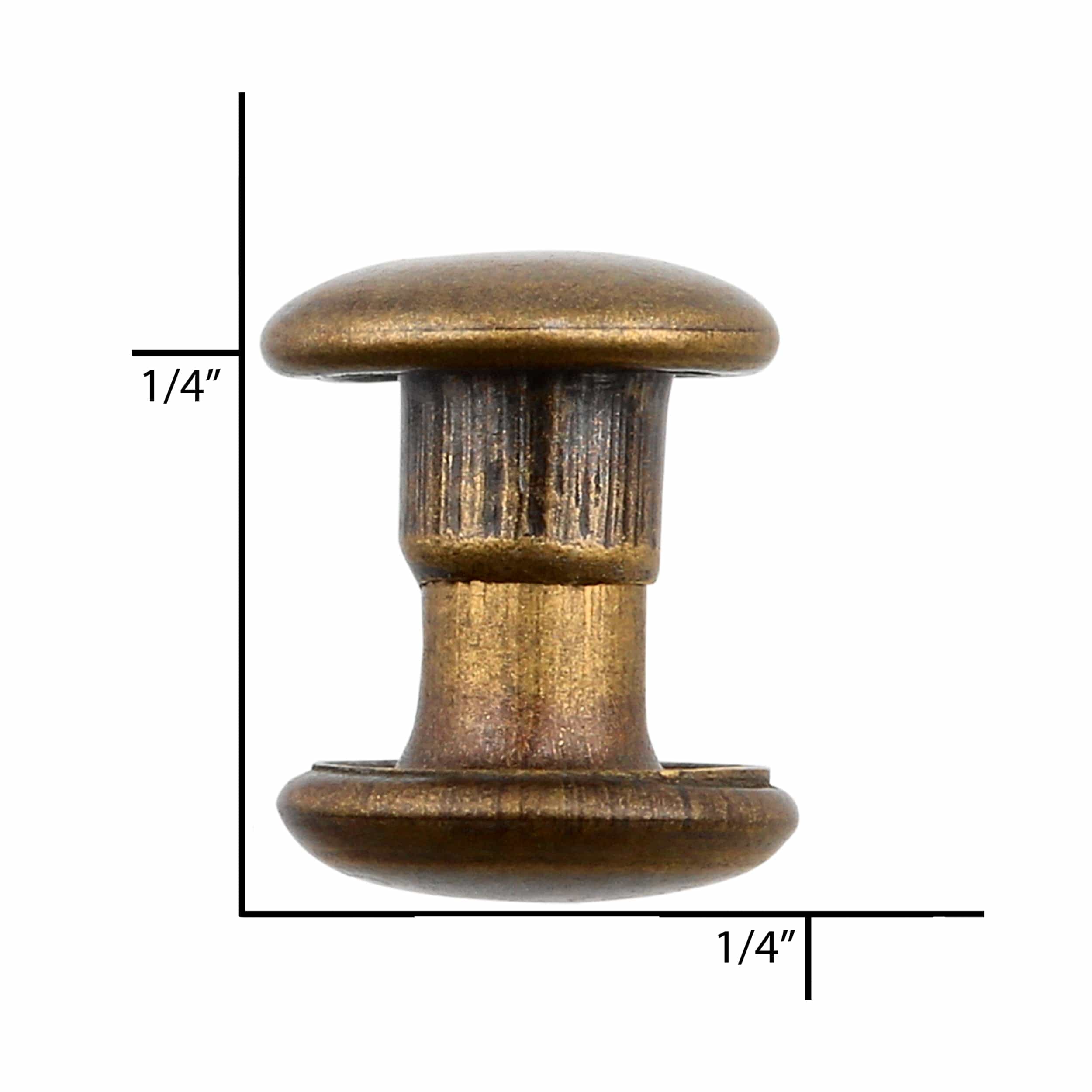 6.5mm Antique Brass, Double Cap Jiffy Rivets, Solid Brass-100ct - Image 4