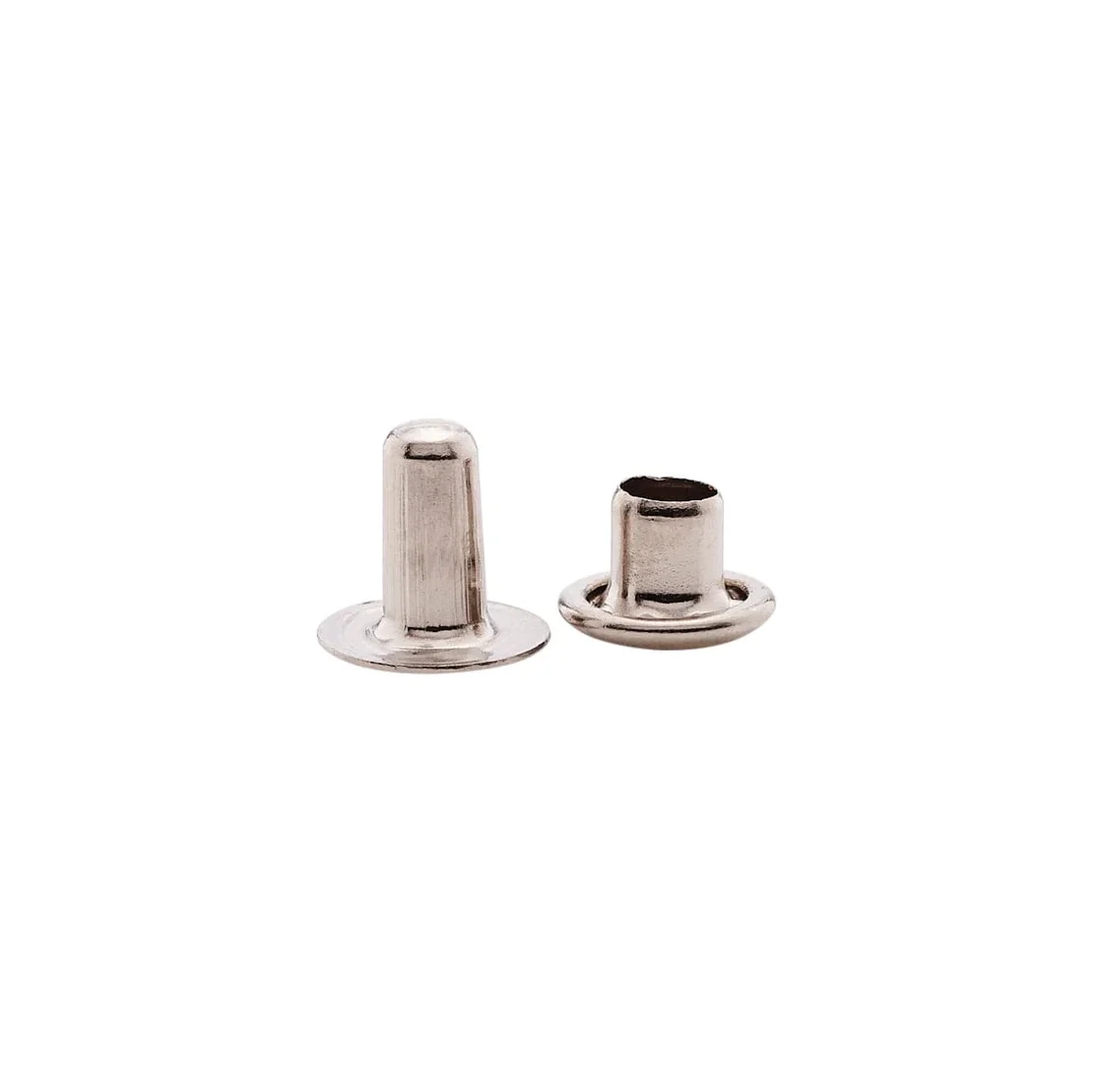 7mm Nickel, Single Cap Jiffy Rivets, Solid Brass-100ct - Image 3
