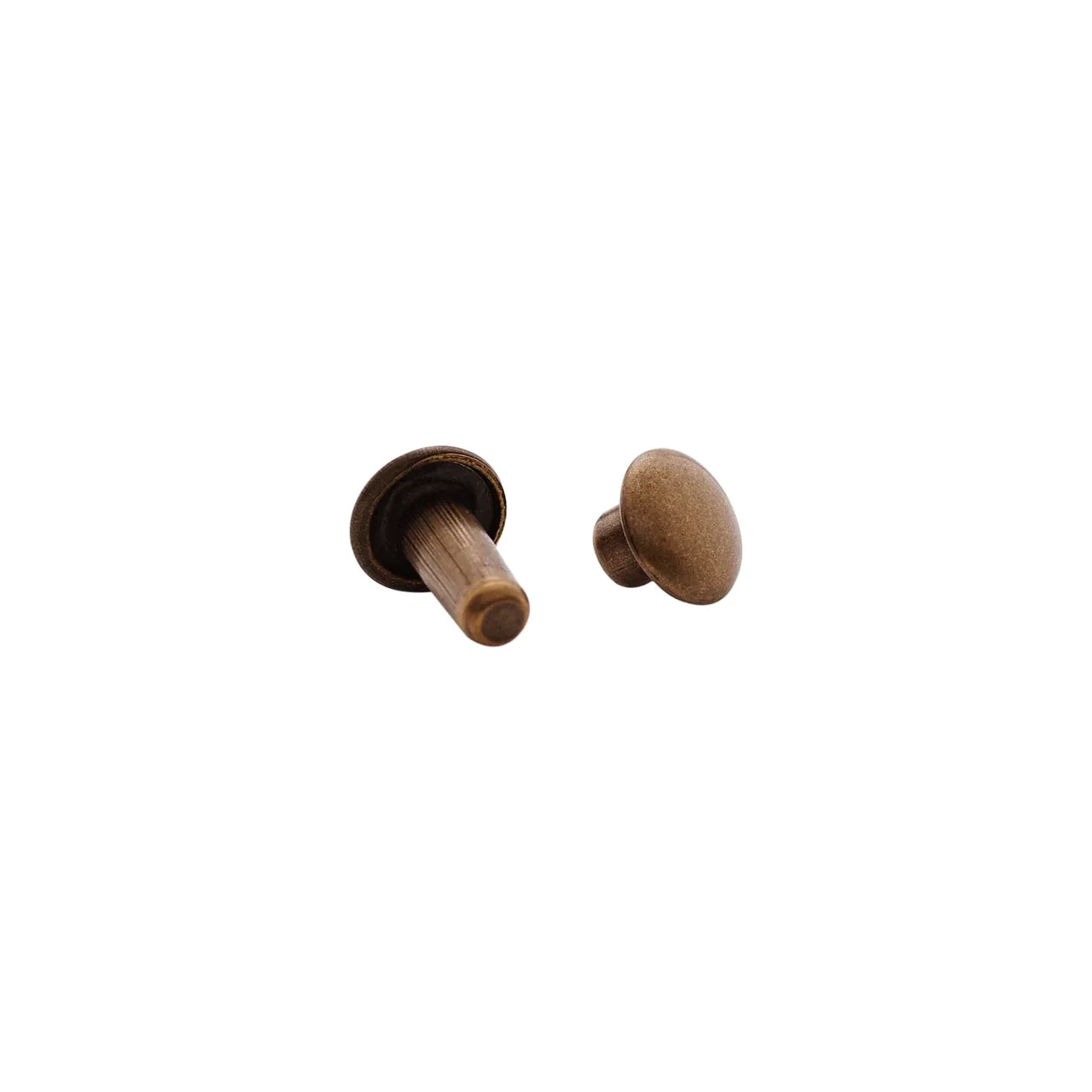 9mm Antique Brass, Double Cap Jiffy Rivets, Solid Brass-100ct - Image 2