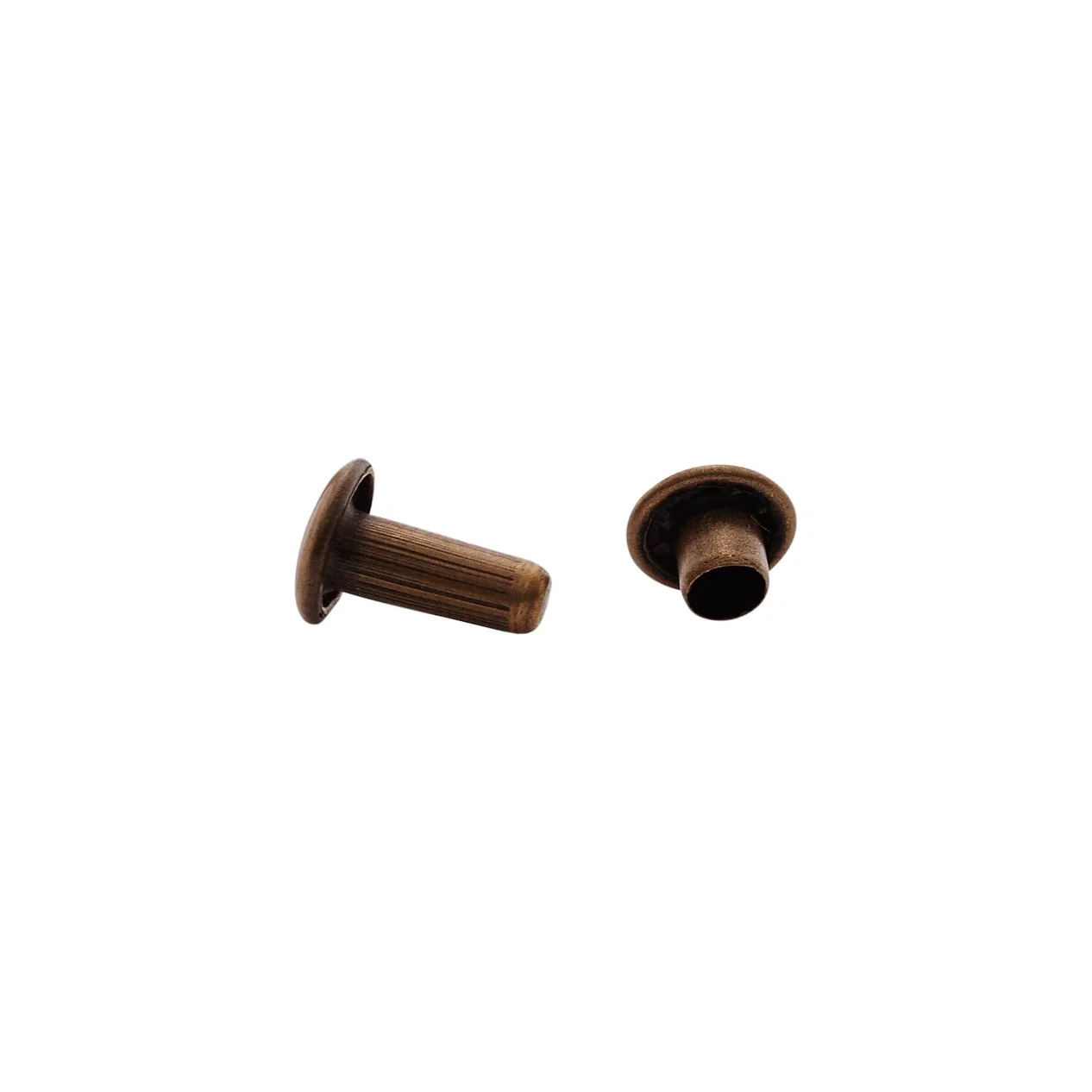 9mm Antique Brass, Double Cap Jiffy Rivets, Solid Brass-100ct - Image 4