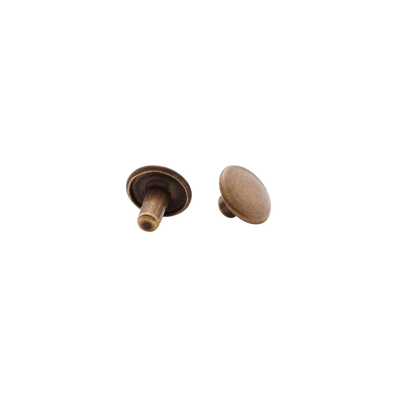 7mm Antique Brass, Double Cap Jiffy Rivet, Solid Brass- 100ct - Image 3