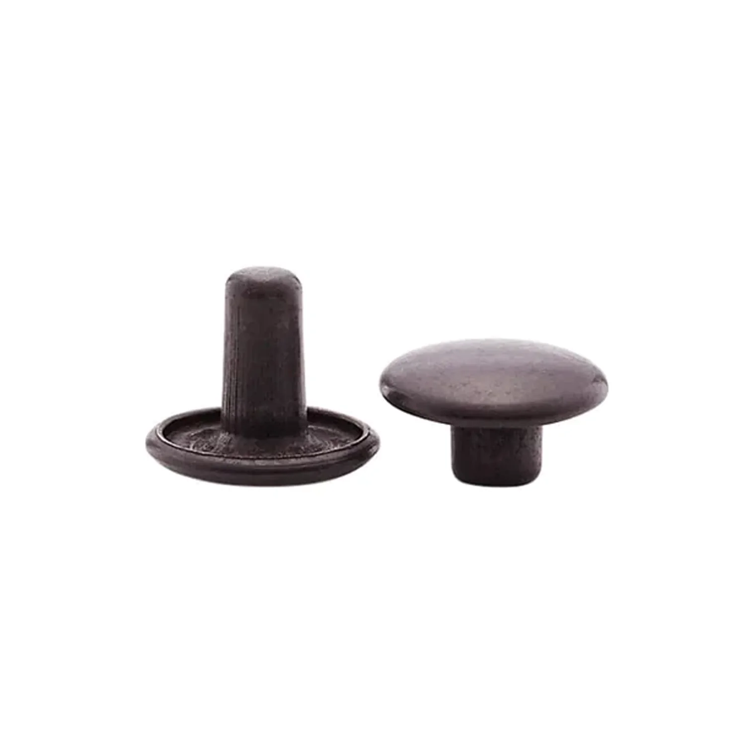 7mm Black, Double Cap Jiffy Rivet, Solid Brass- 100ct - Image 2