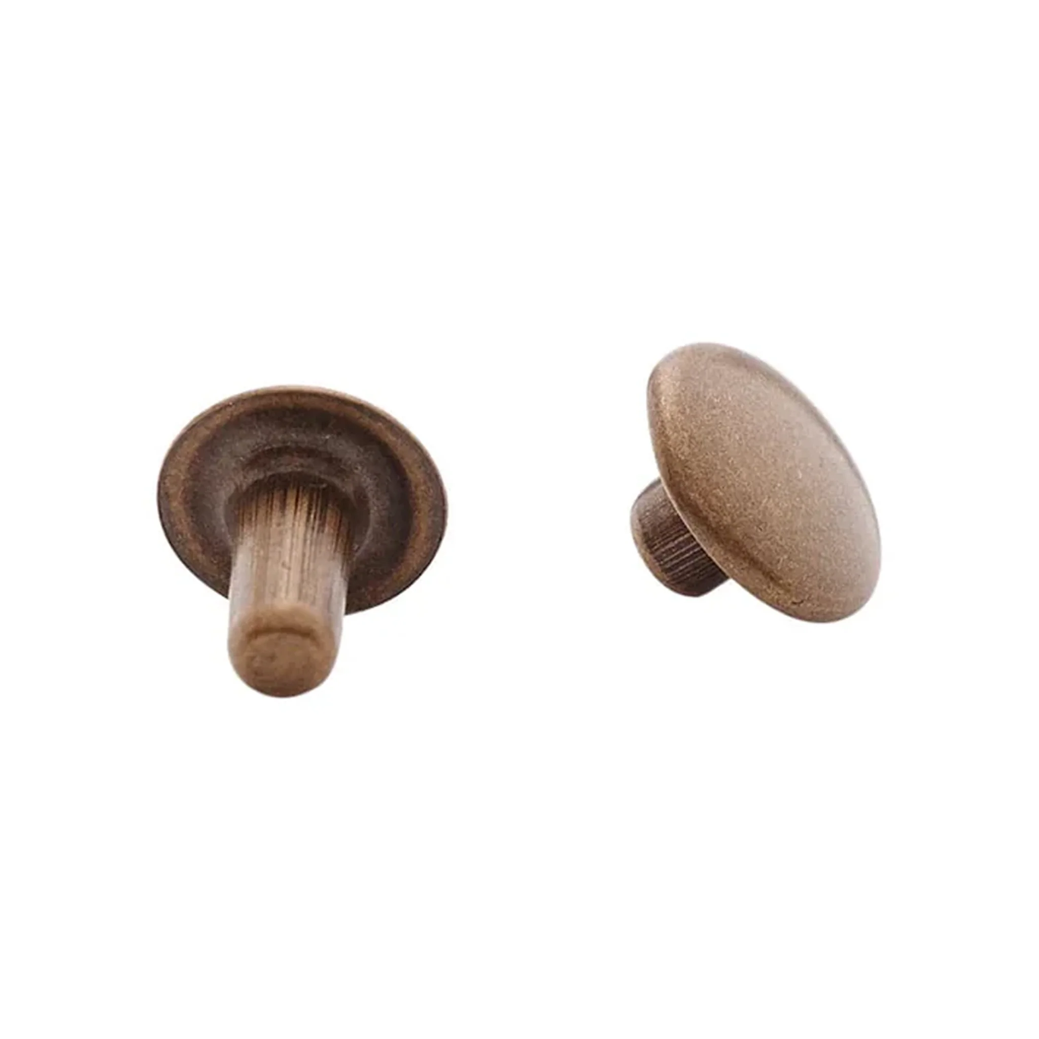 7mm Antique Brass, Single Cap Jiffy Rivet, Solid Brass- 100ct - Image 2