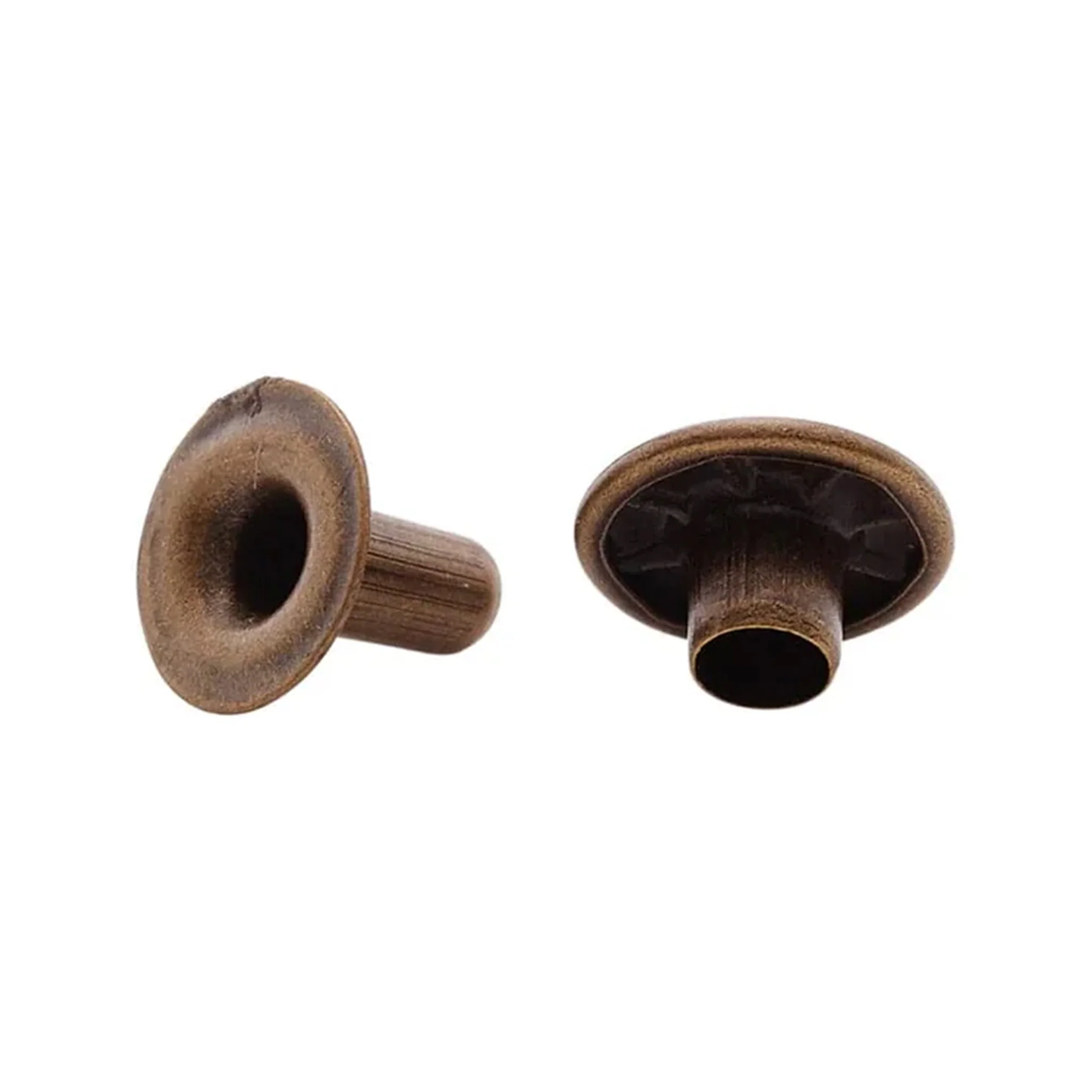 7mm Antique Brass, Single Cap Jiffy Rivet, Solid Brass- 100ct - Image 4