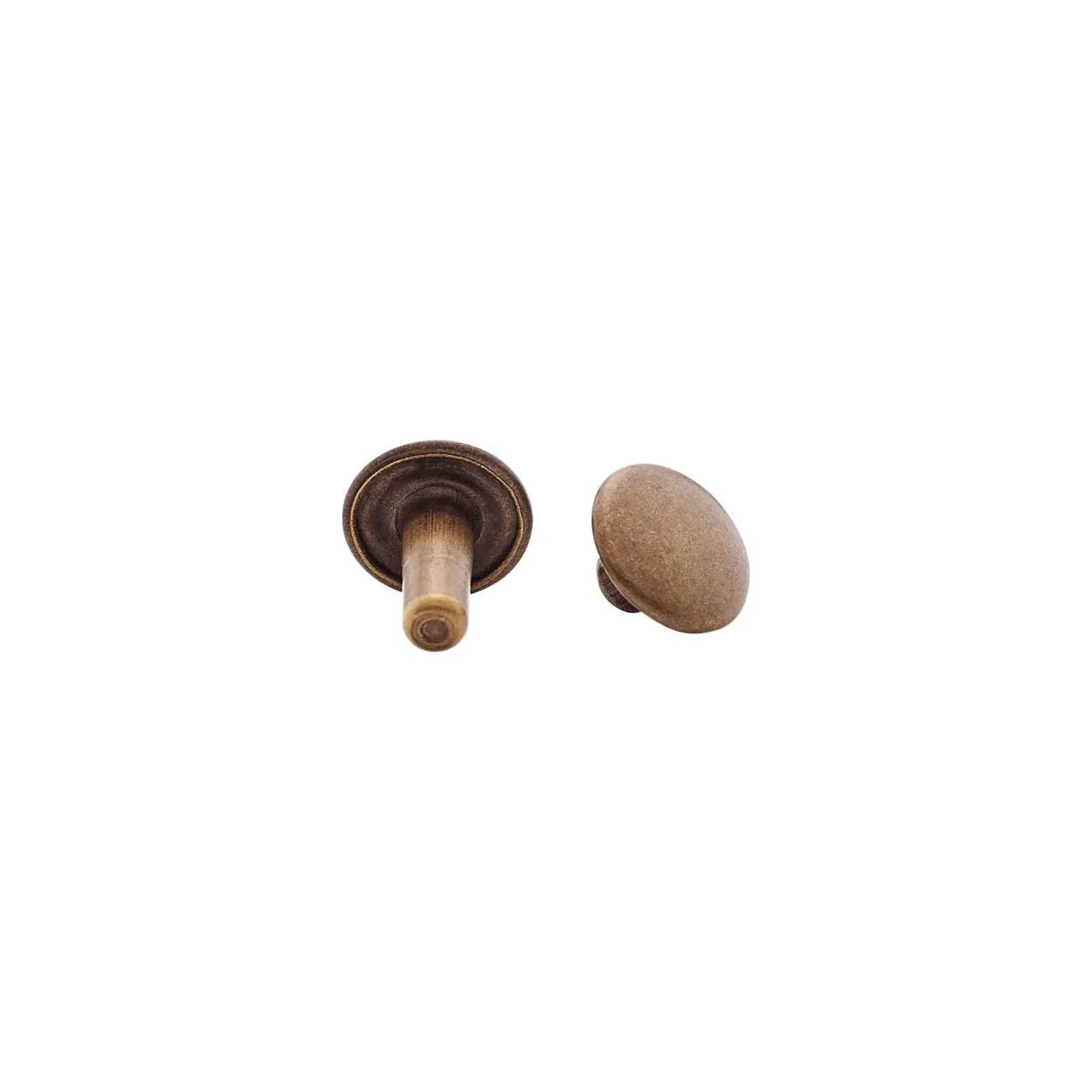 9mm Antique Brass, Double Cap Jiffy Rivet, Solid Brass-100ct - Image 3