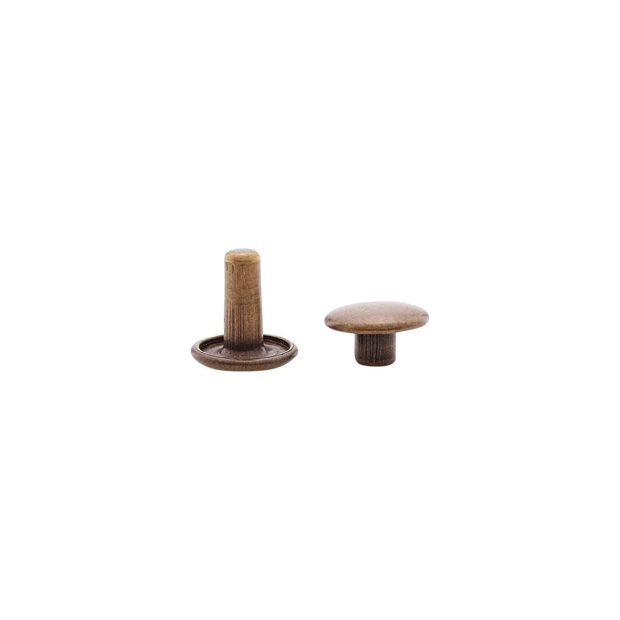 9mm Antique Brass, Double Cap Jiffy Rivet, Solid Brass-100ct - Image 4
