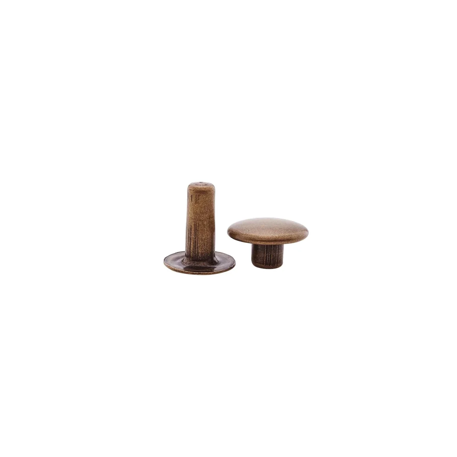 9mm Antique Brass, Single Cap Jiffy Rivet, Solid Brass- 100pk - Image 4