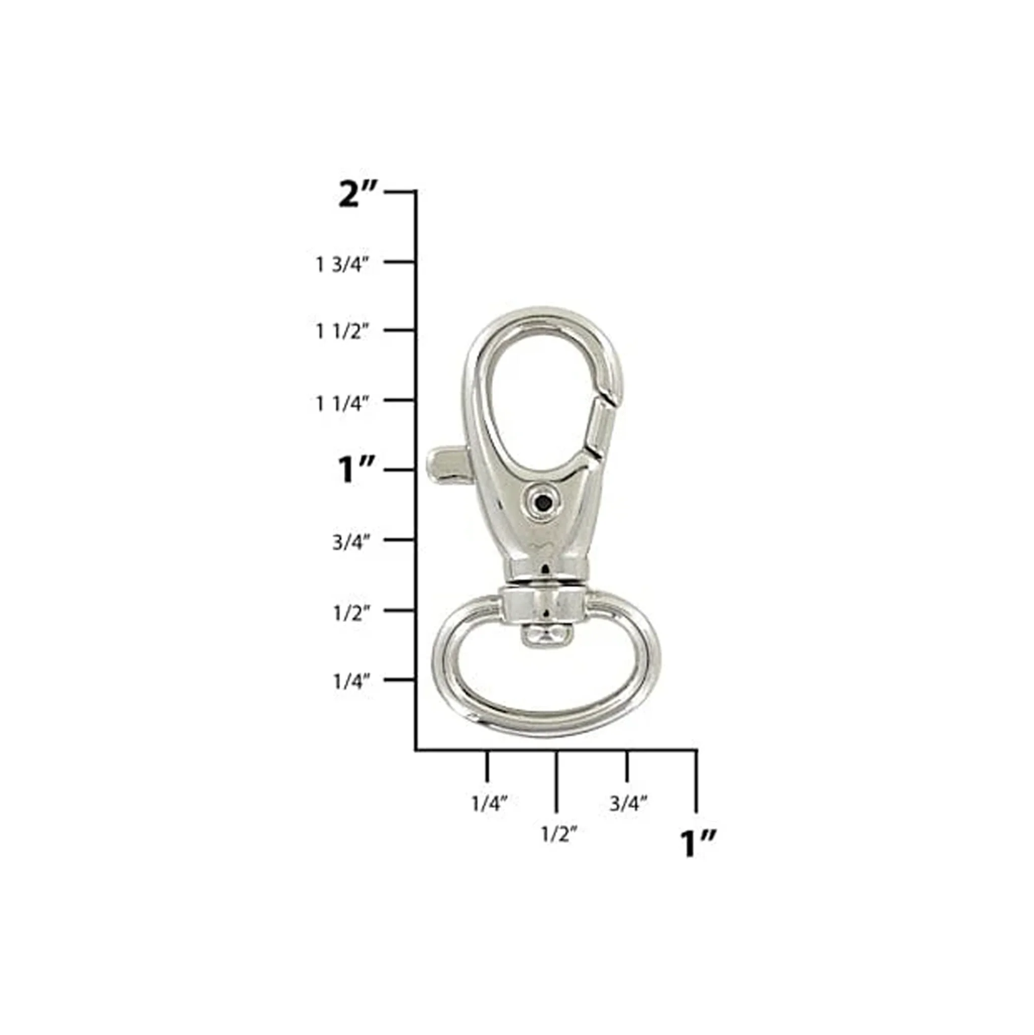 1/2" Shiny Nickel, Trigger Swivel Snap Hook, Zinc Alloy -PK5 - Image 2