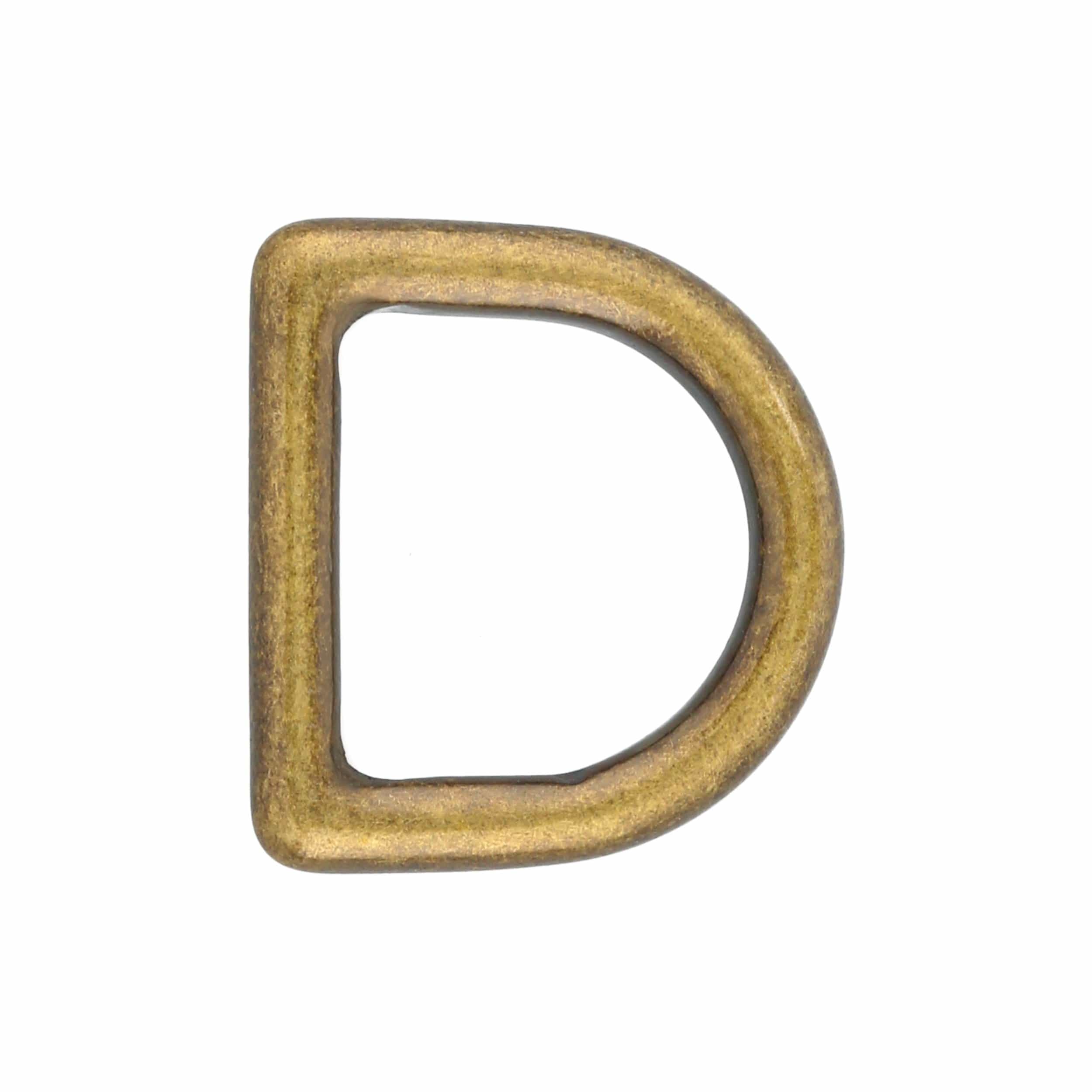 3/4" Antique Brass, Cast D-Ring, Solid Brass