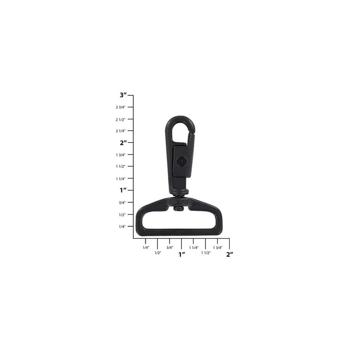 1 1/2" Matte Black, Swivel Snap Hook, Zinc Alloy - Image 2