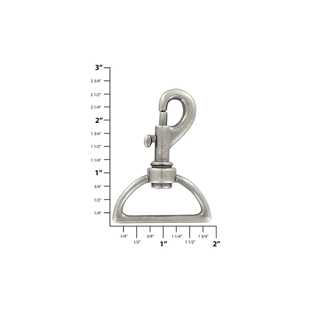 1 1/2" Antique Silver, Bolt Swivel Snap Hook, Zinc Alloy - Image 3