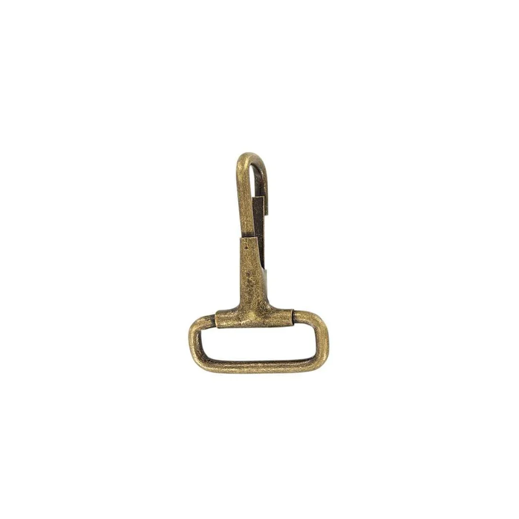 1" Antique Brass, Halter Snap Hook, Steel - Image 4