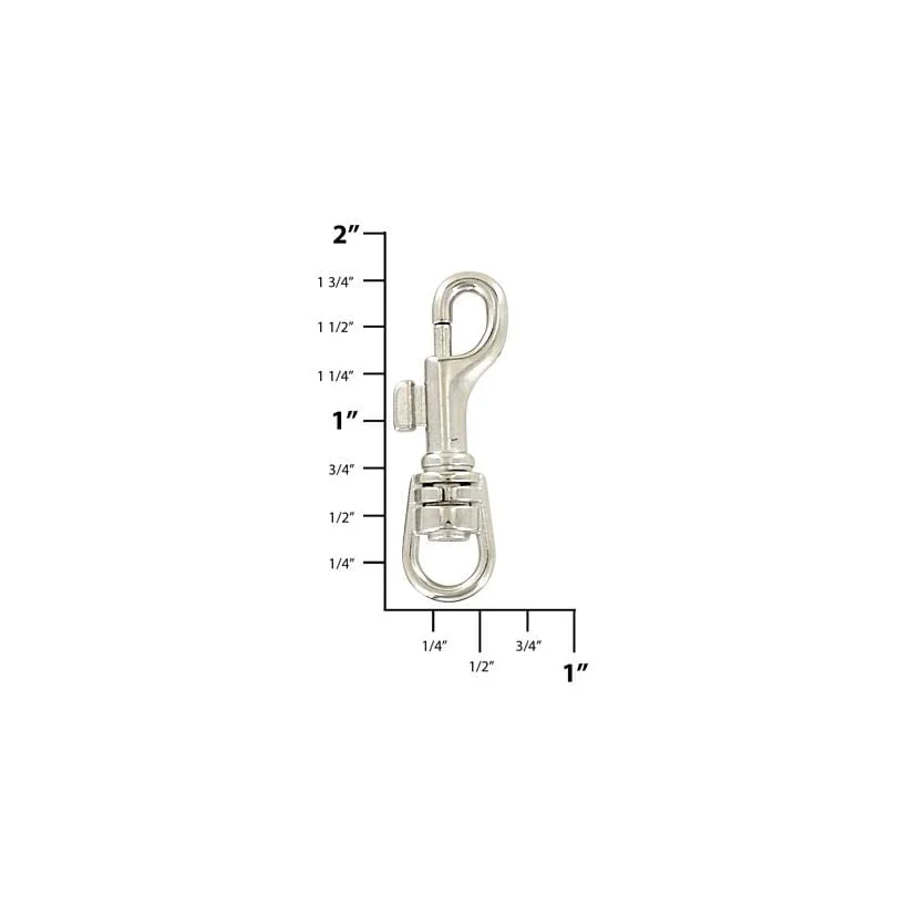 5/16" Shiny Nickel, Bolt Swivel Snap Hook, Zinc Alloy - Image 3