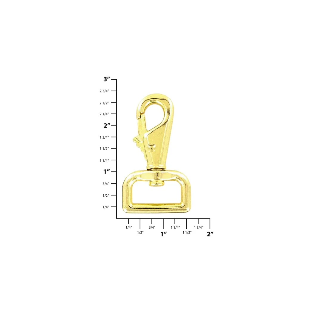 1" Shiny Gold, Lever Swivel Snap Hook, Zinc Alloy-PK4 - Image 4