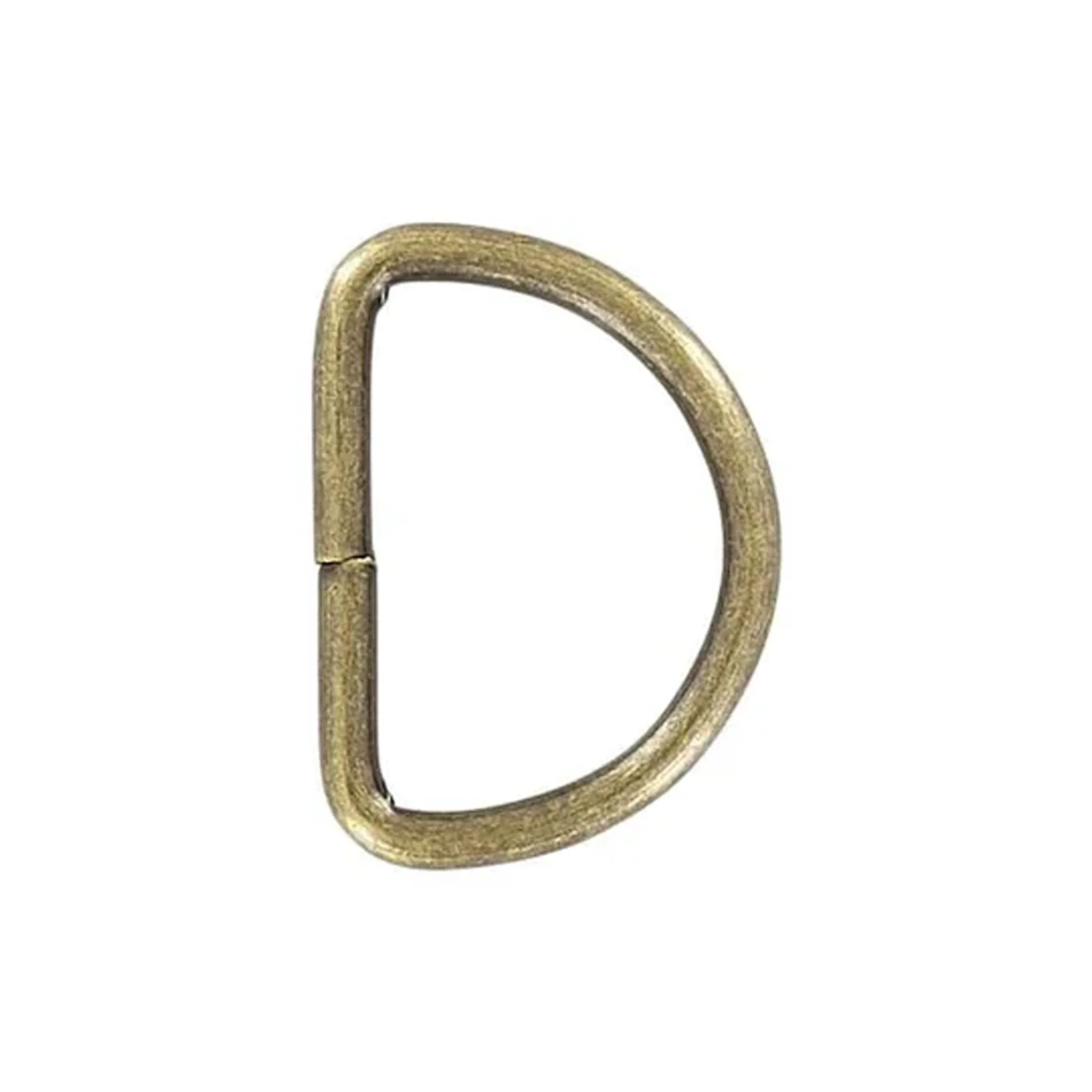 1 1/2" Antique Brass, Welded D Ring, Steel