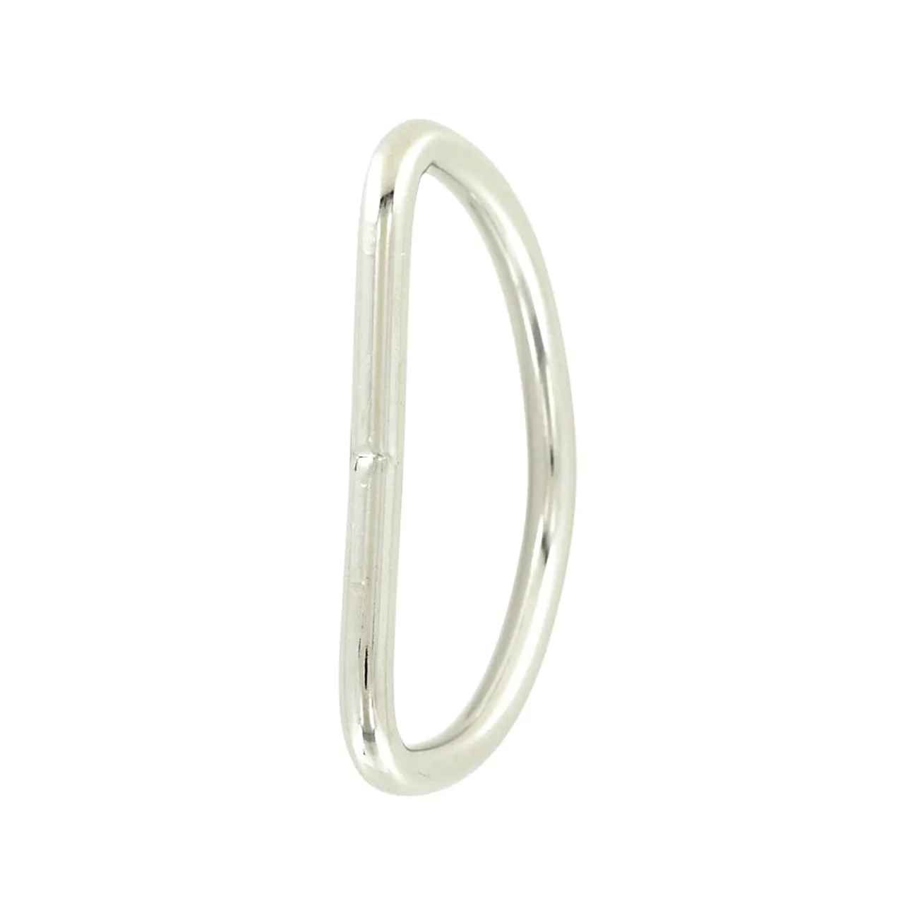 2" Shiny Nickel, 4.9mm Welded D Ring, Steel - Image 3