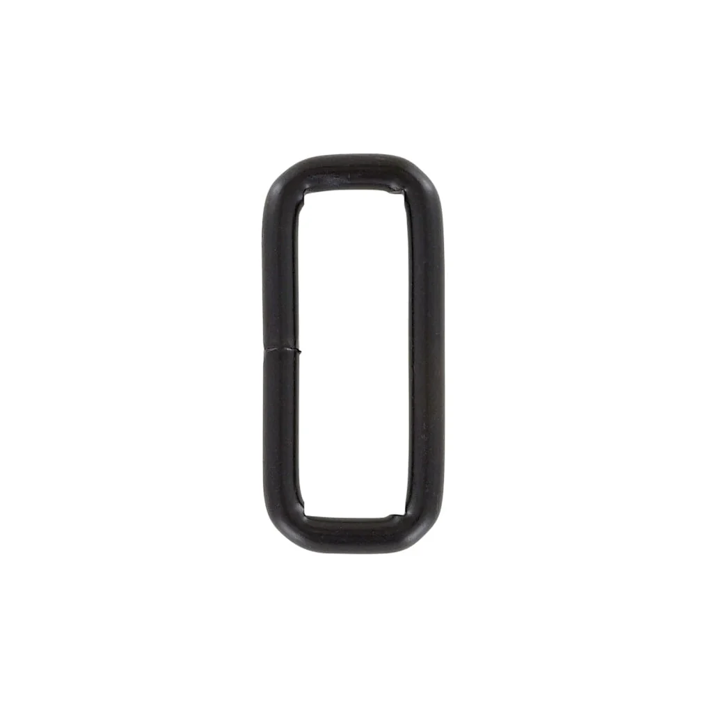 1 1/2" Matte Black, Welded Rectangular Ring, Steel