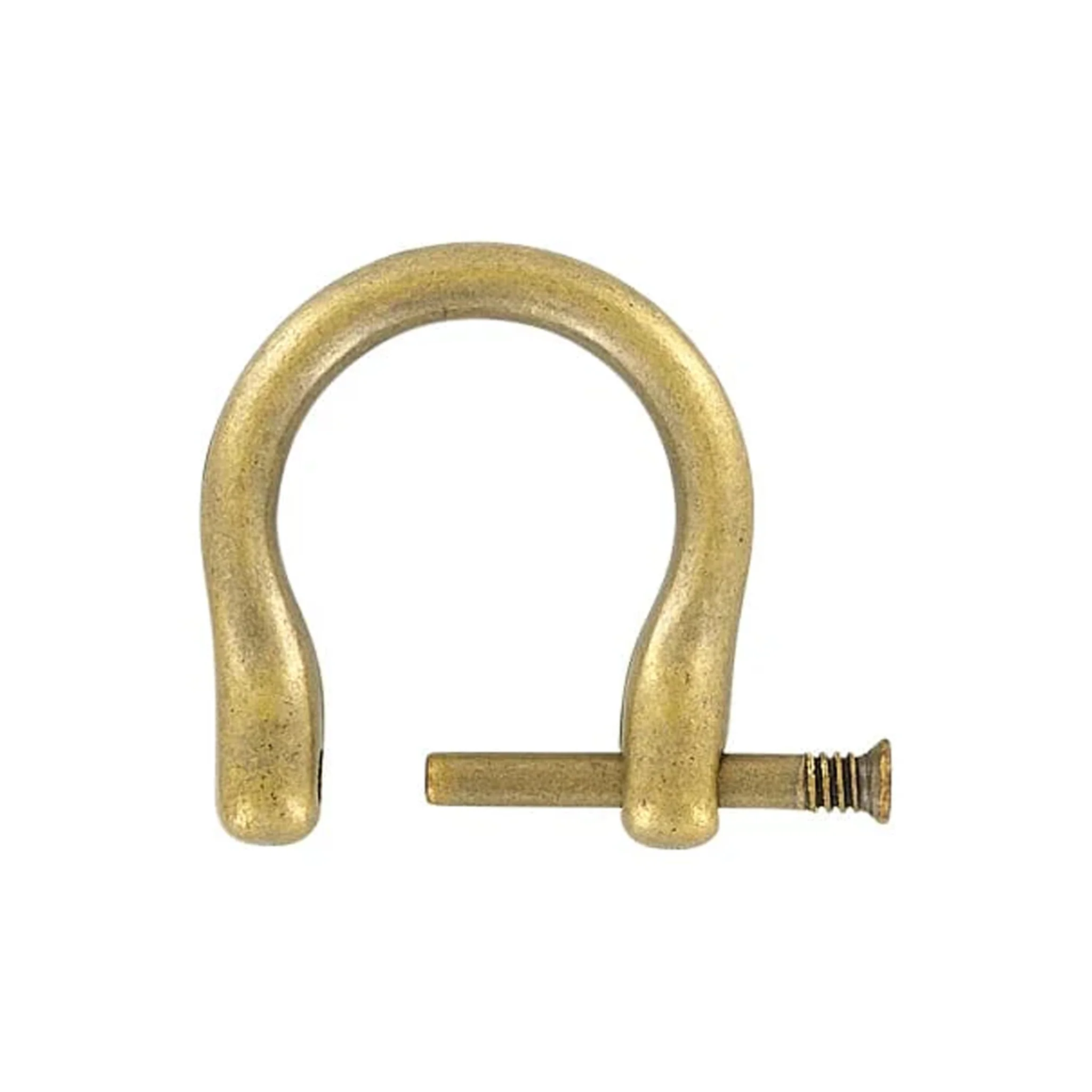 3/4" Antique Brass, Horseshoe Ring with Screw-In Pin, Zinc Alloy - Image 4