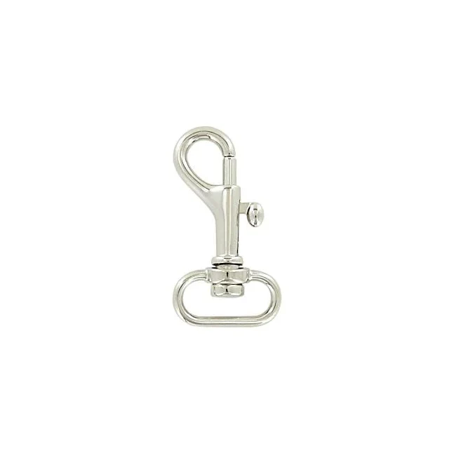 3/4" Shiny Nickel, Bolt Swivel Snap Hook, Zinc Alloy-PK4 - Image 2