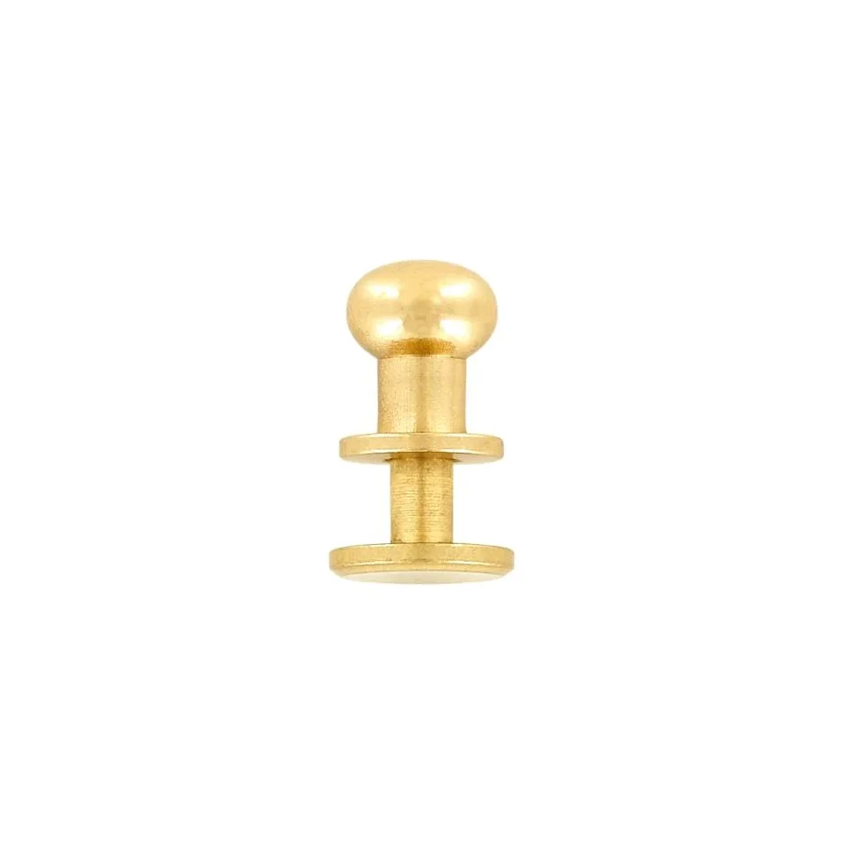 10mm Brass, Press Stud Collar Button, Solid Brass - PK5 - Image 3