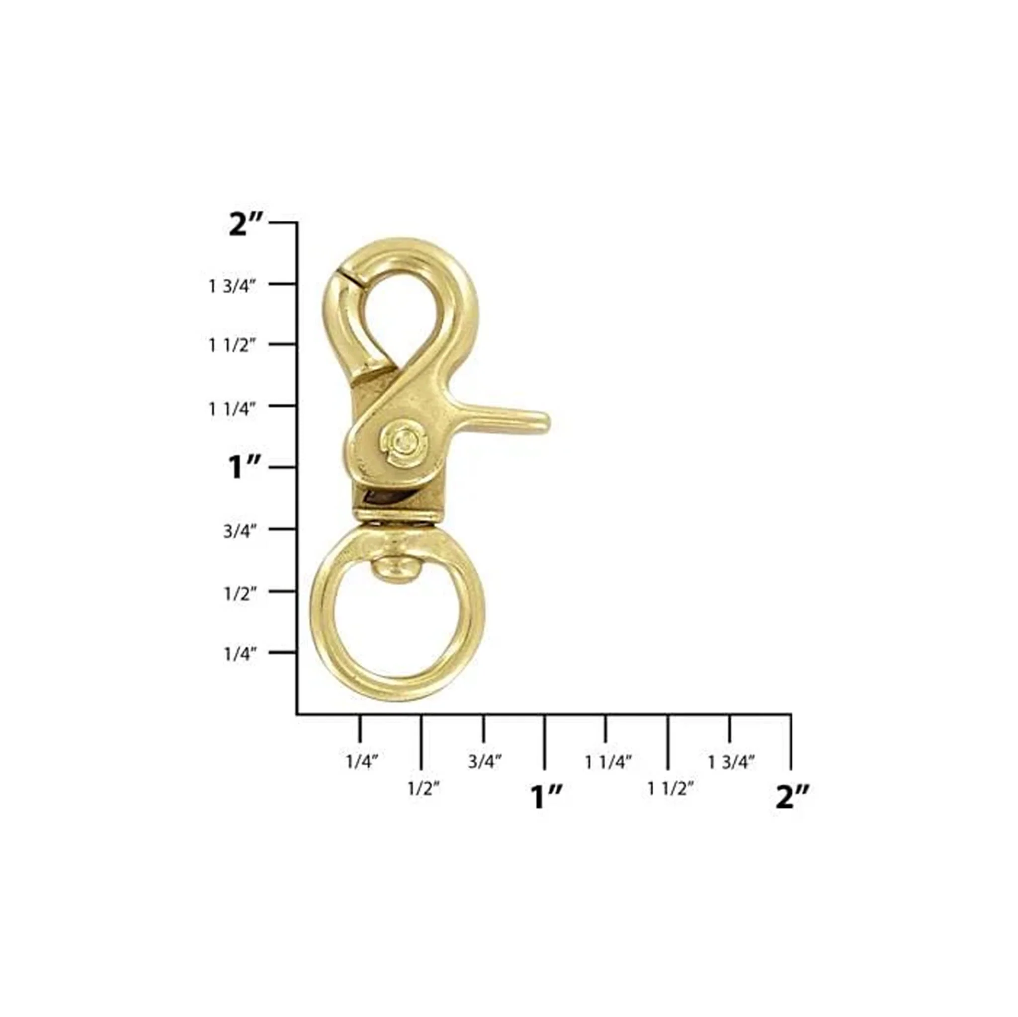 1/2" Brass, Trigger Swivel Snap Hook, Solid Brass - Image 2