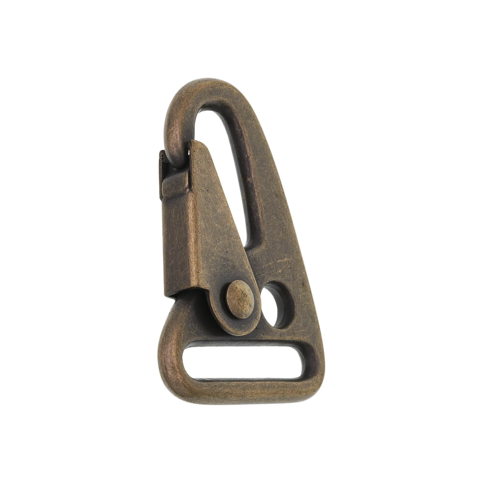 1" Antique Brass, Lever Snap Hook, Zinc - Image 3