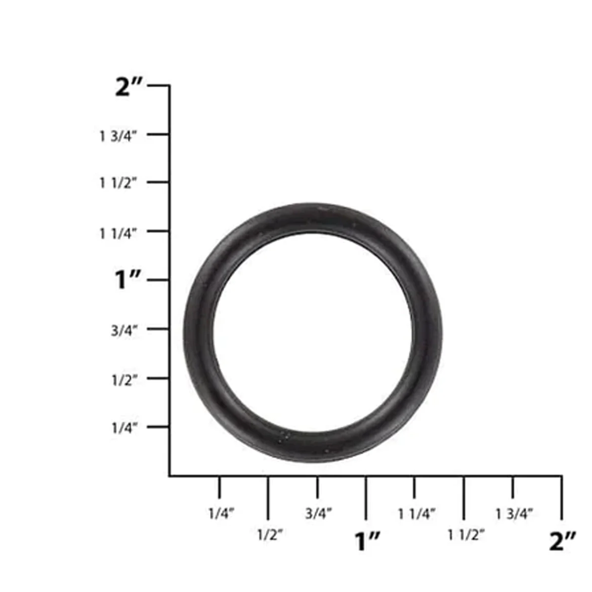 1" Matte Black, Welded Round Ring, Zinc Alloy - Image 2