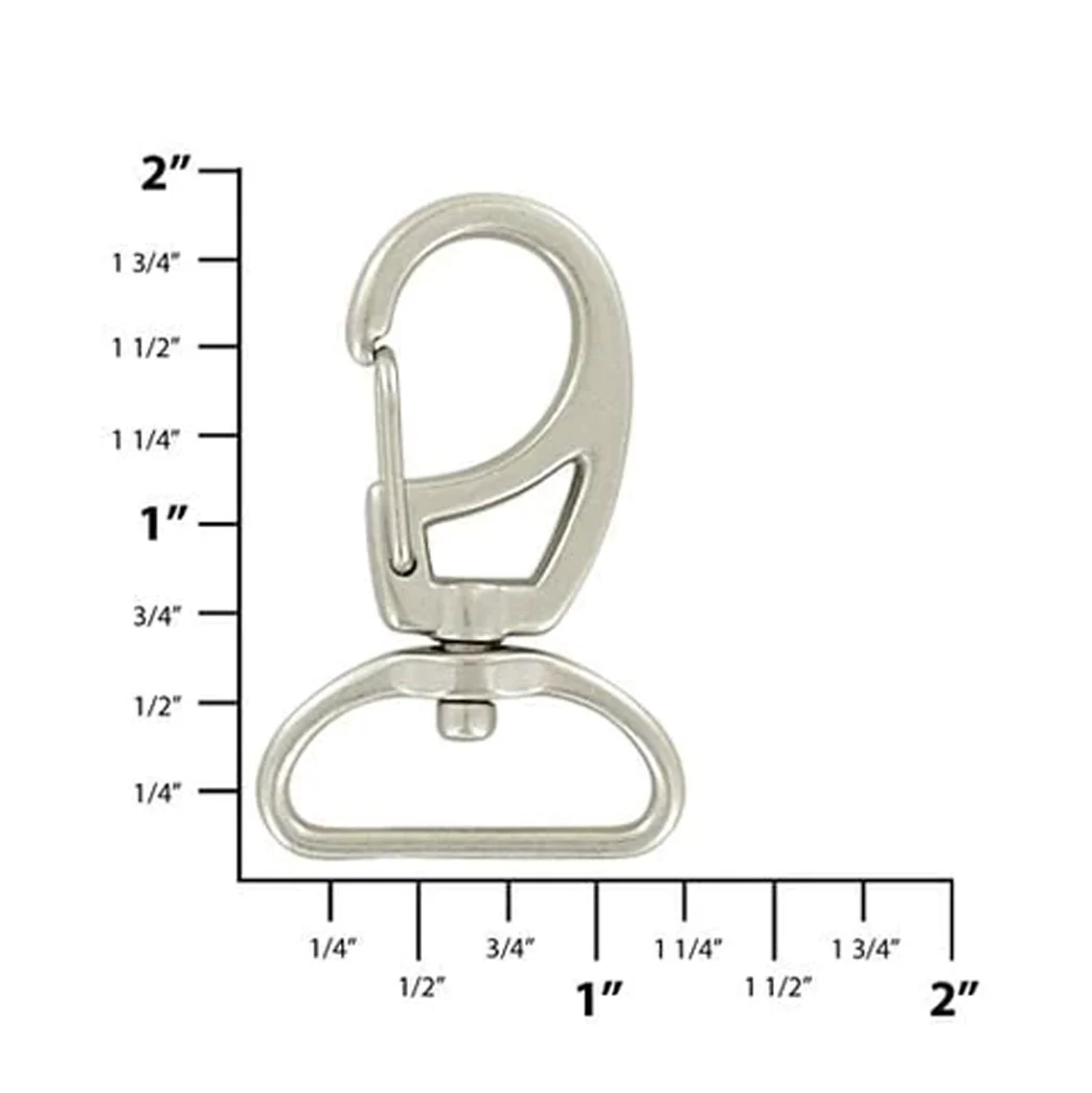 1" Satin Nickel, Lever Swivel Snap Hook, Zinc Alloy - Image 2