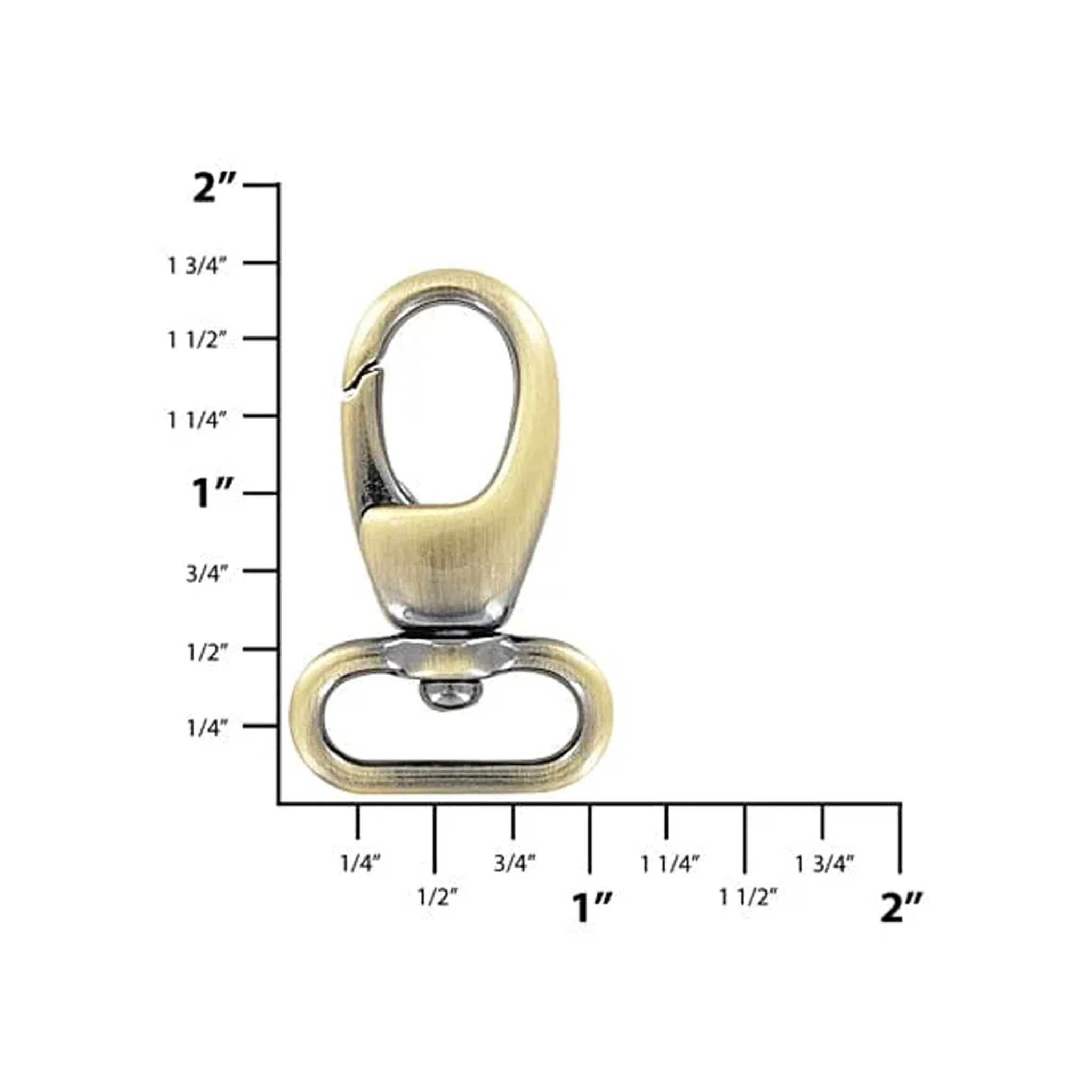 3/4" Antique Brass, Lever Swivel Snap Hook, Zinc Alloy-PK4 - Image 2