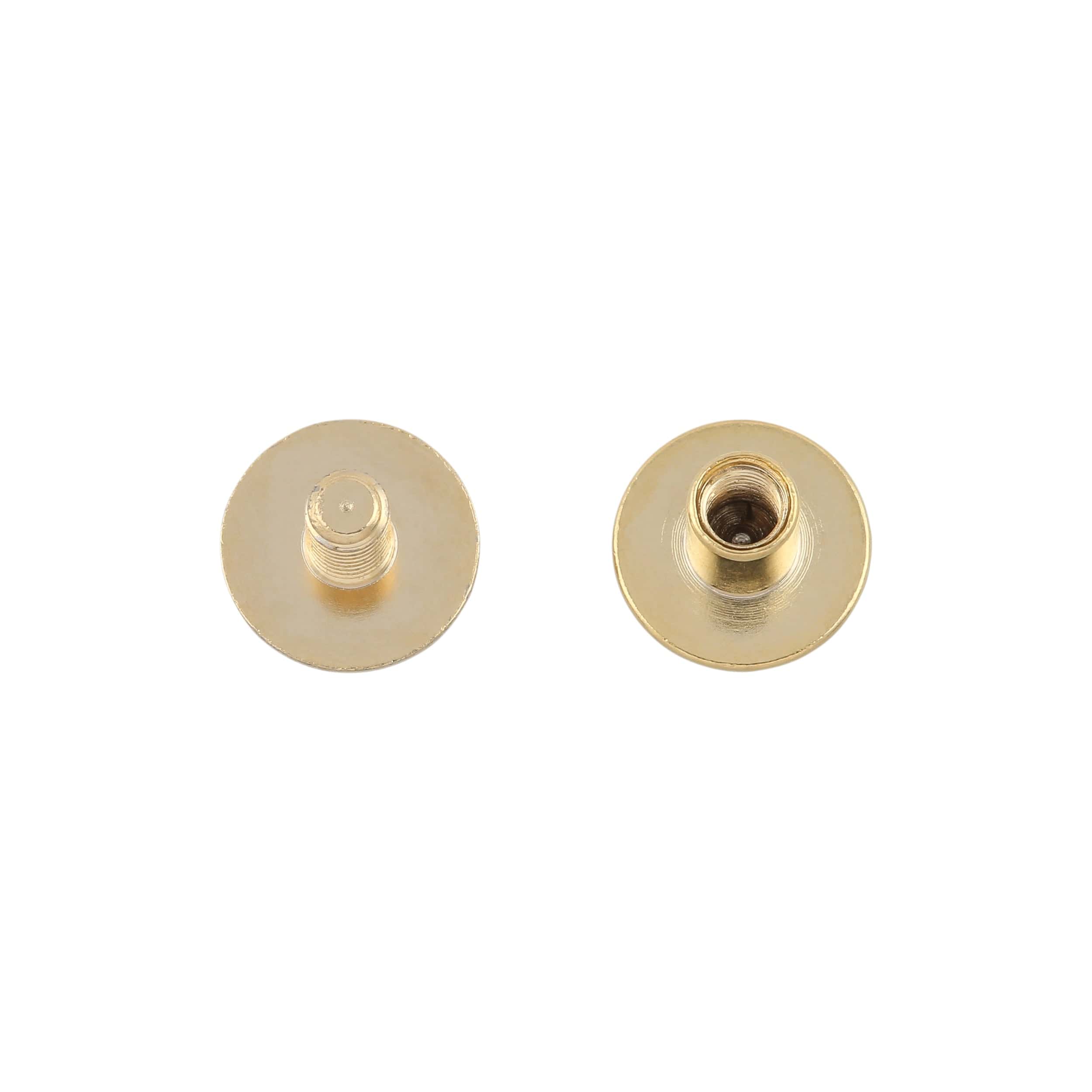 1/4" Shiny Gold, Flat Top Chicago Screw, Solid Brass PK10 - Image 3