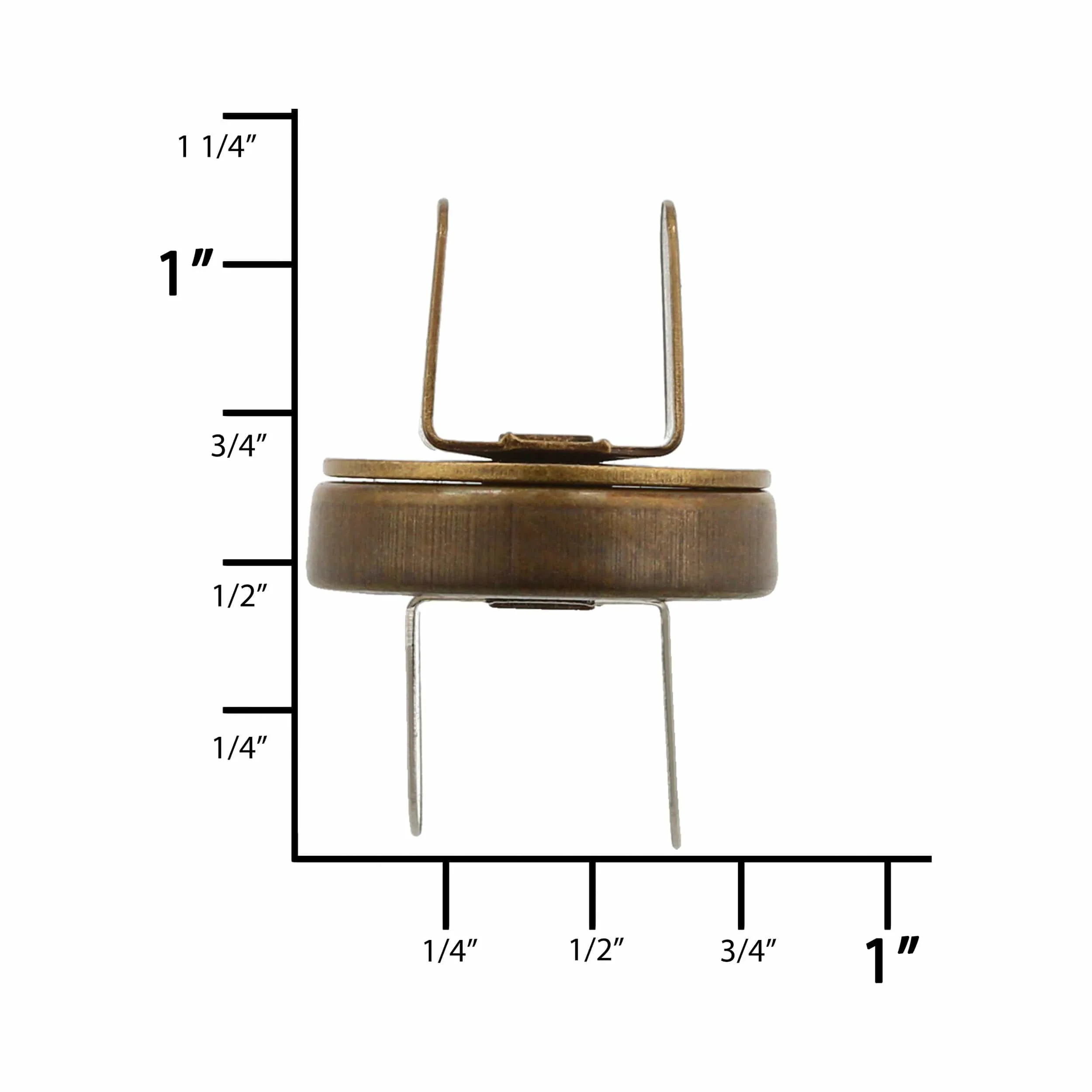 18mm Antique Brass, Thin Profile Magnetic Snap, Steel - Image 2