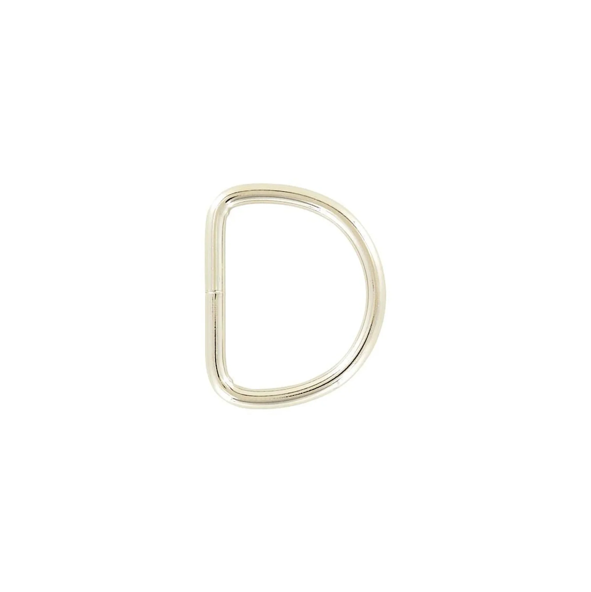 2" Shiny Nickel, 6mm Welded D Ring, Steel