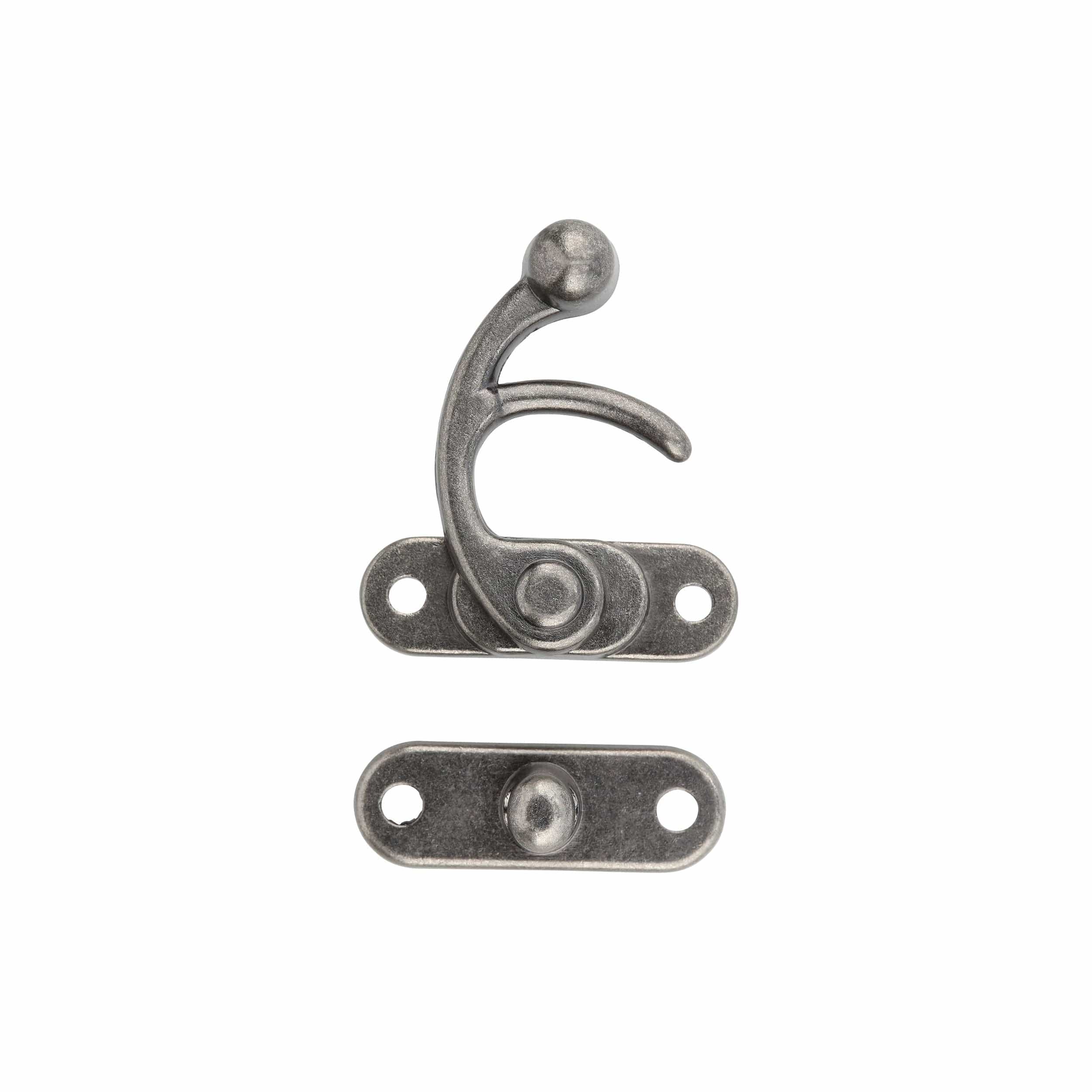 1 3/16" Antique Nickel, Swing Lock Clasp, Zinc Alloy - Image 3