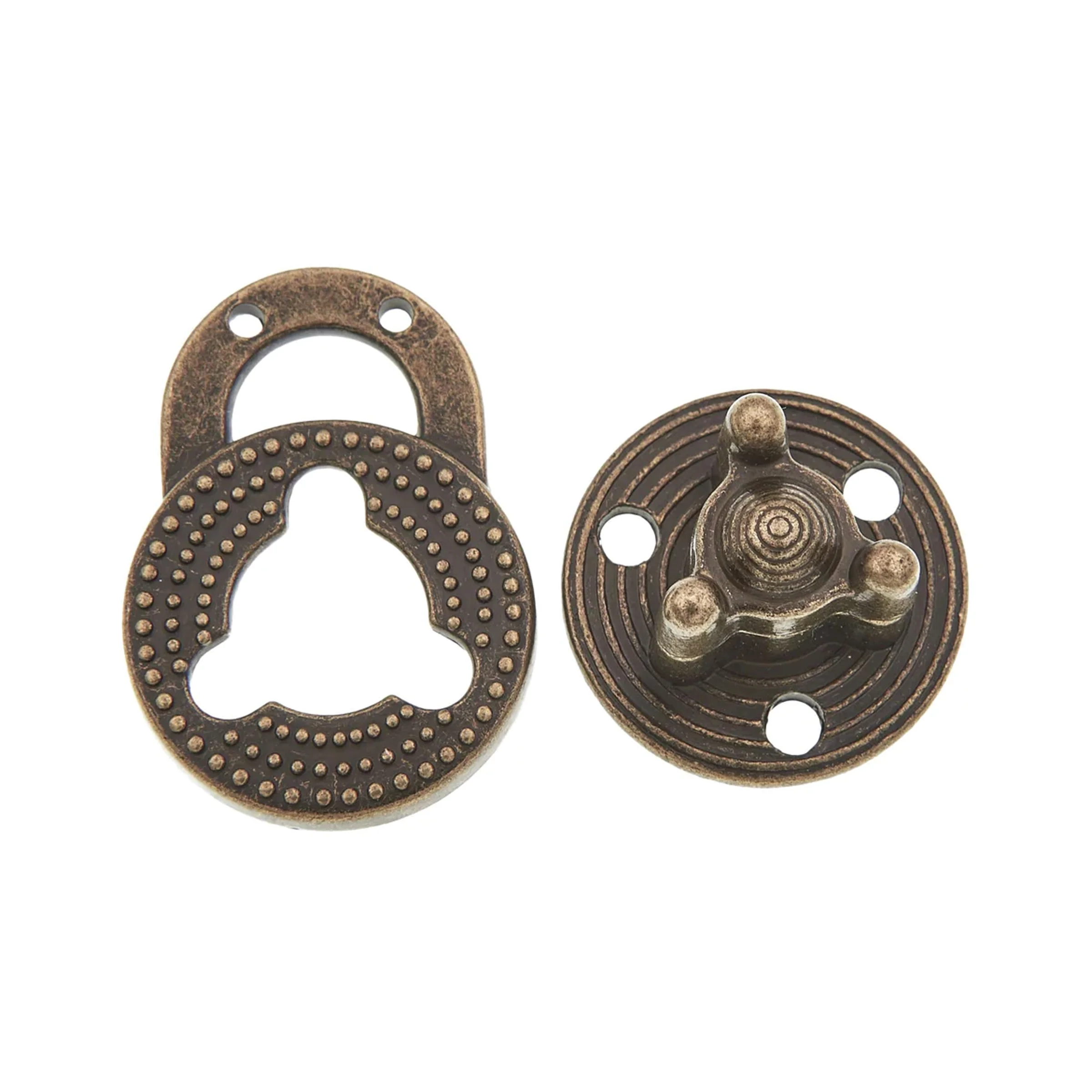 1 1/8" Antique Brass, Turn Lock, Zinc Alloy - Image 2