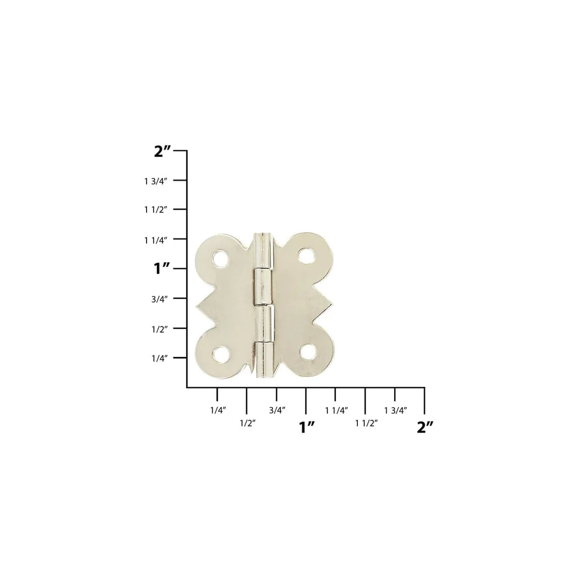 1 1/8" Nickel, Box/Case Hinge Plate, Zinc Alloy - Image 2