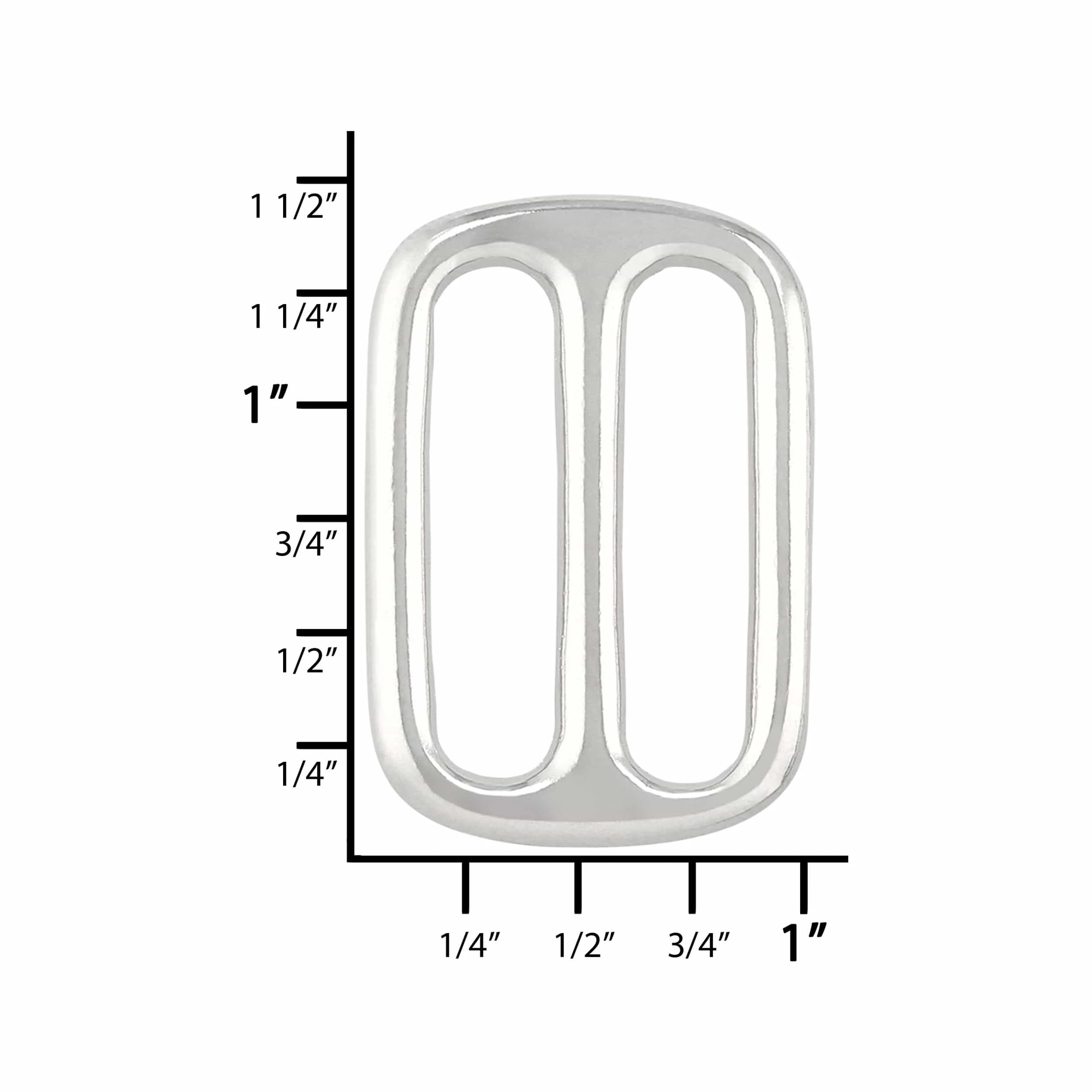 1" Shiny Nickel, Cast Tri Glide Slide, Solid Brass - Image 3