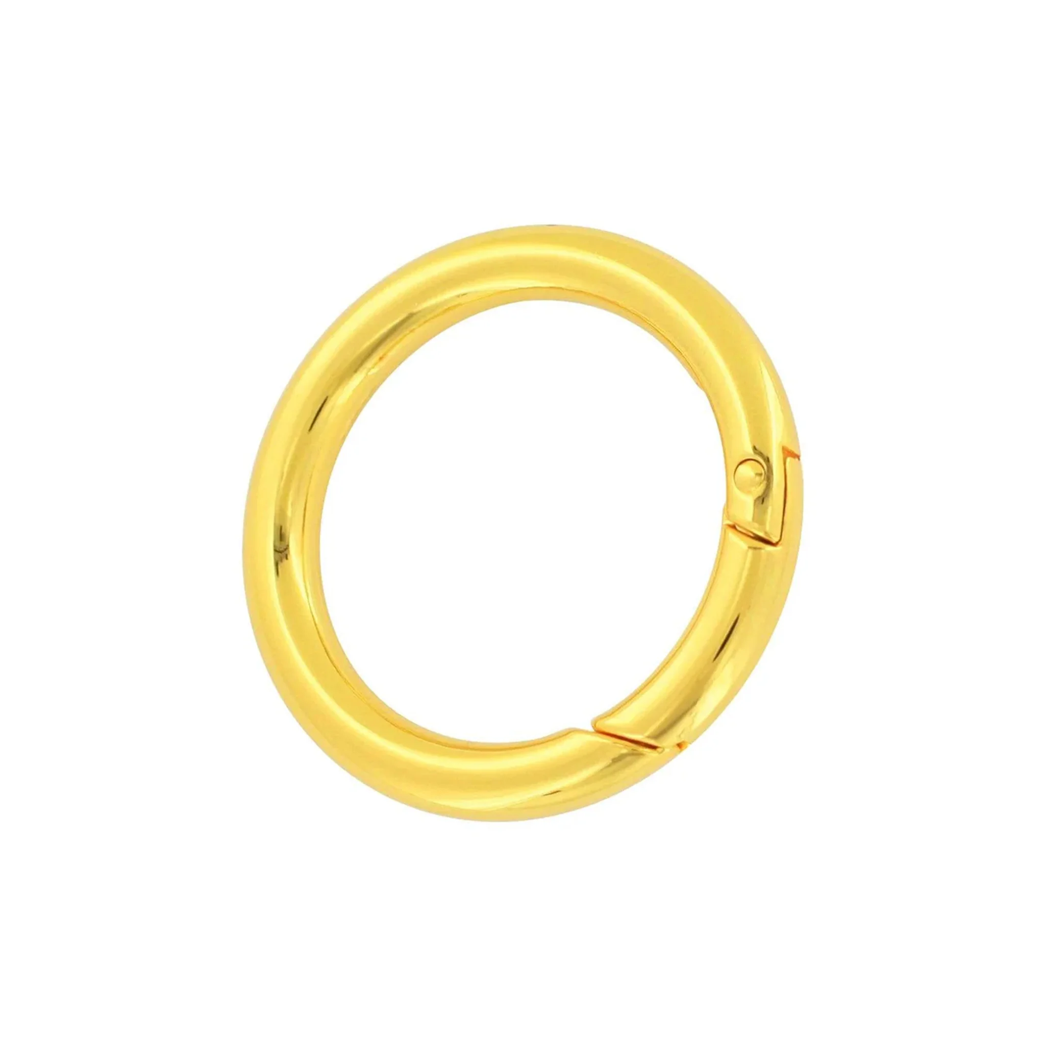 1 1/2" Shiny Gold, Spring Gate Round Ring, Zinc Alloy - Image 3