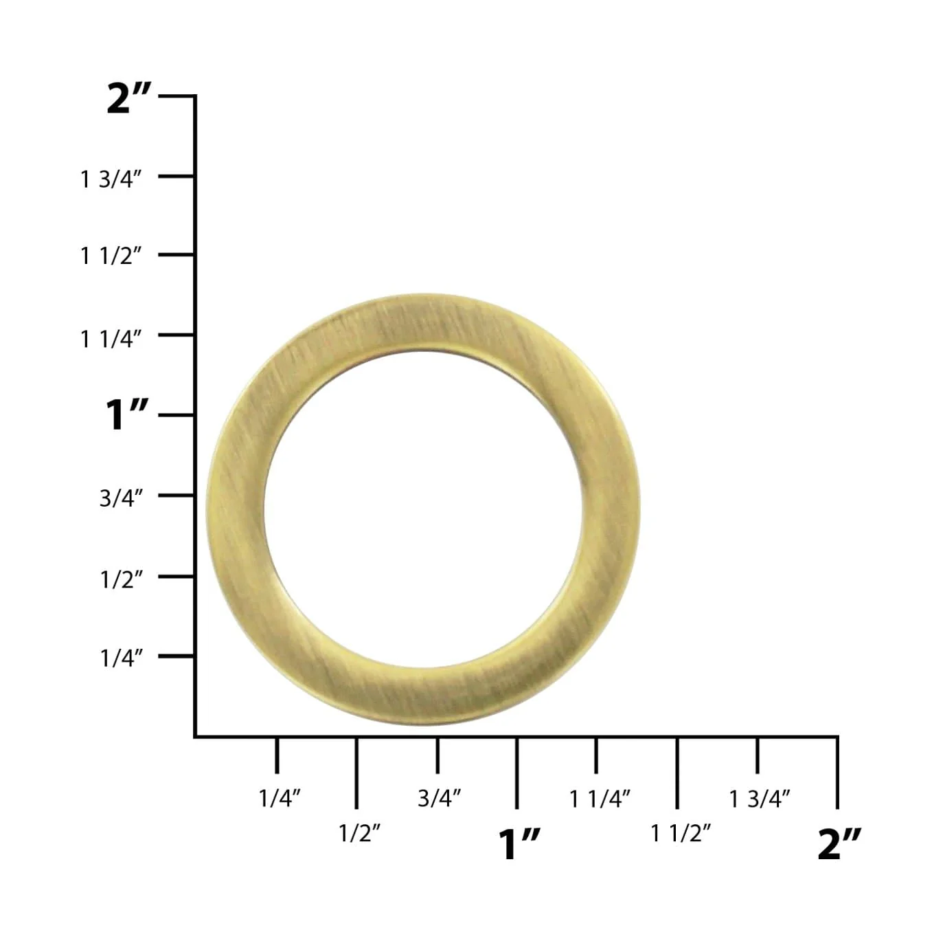 1" Antique Brass, Cast Flat Round Ring, Zinc Alloy - Image 3