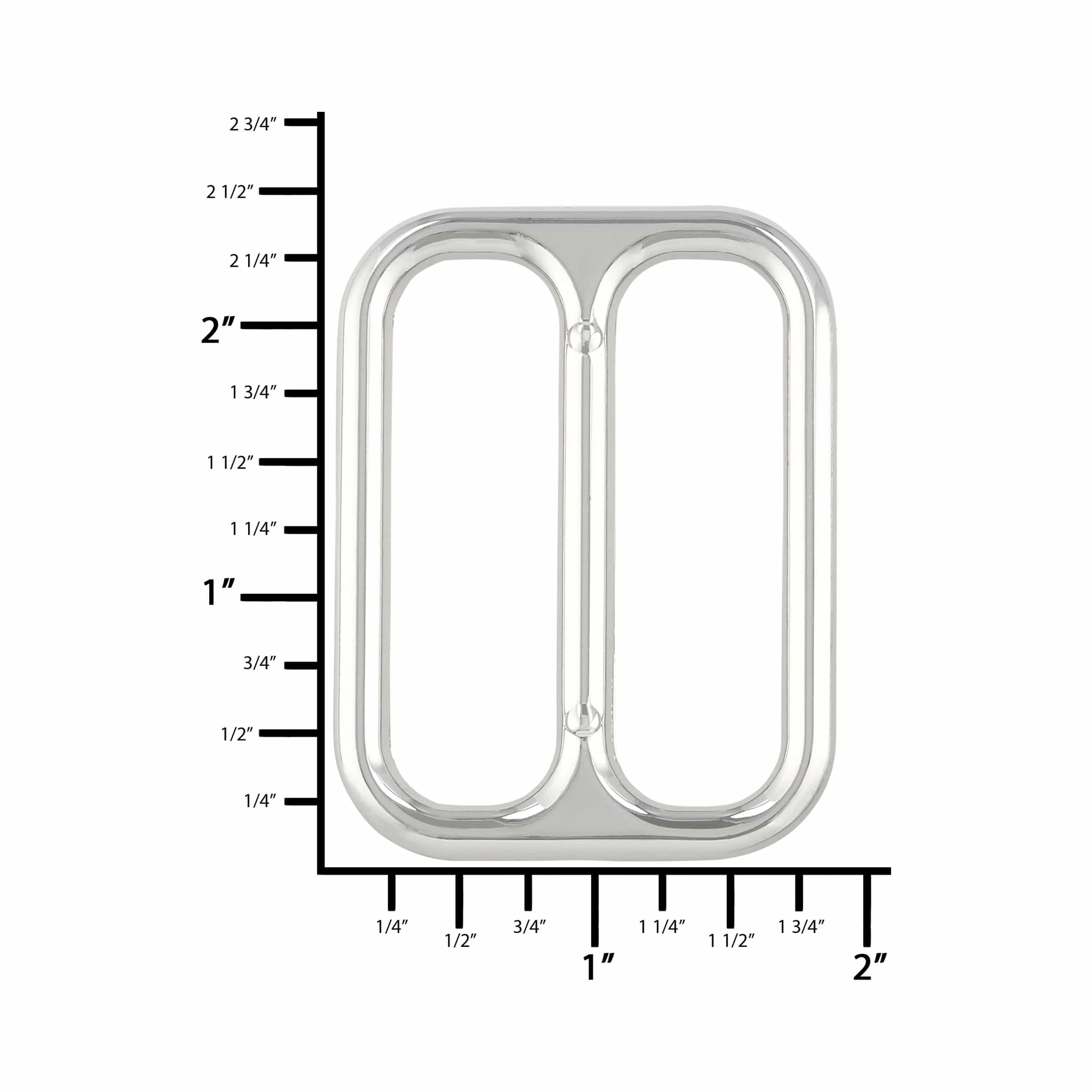 2" Nickel, Cast Large Loop Tri Glide, Zinc Alloy - Image 3
