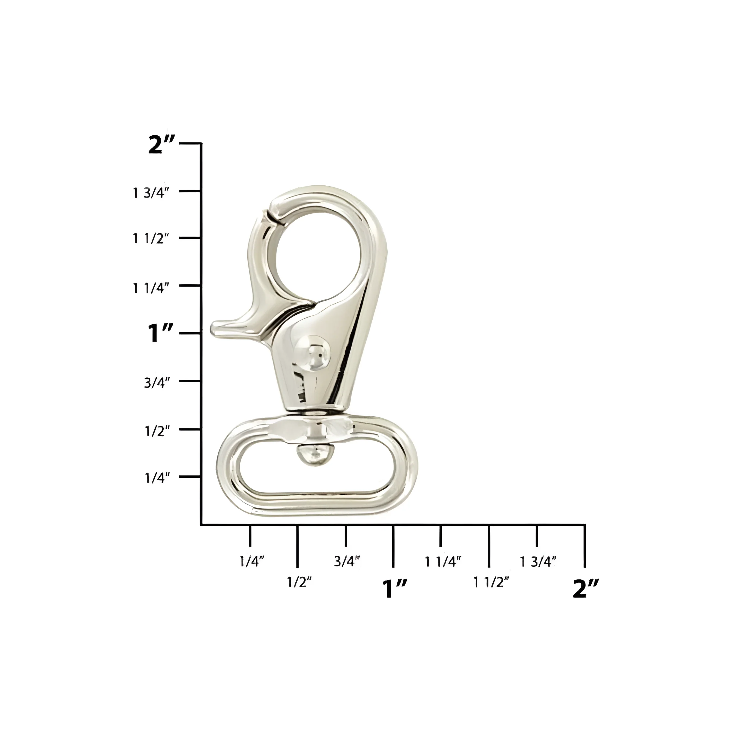 3/4" Shiny Nickel, Trigger Swivel Snap Hook, Zinc Alloy - Image 2