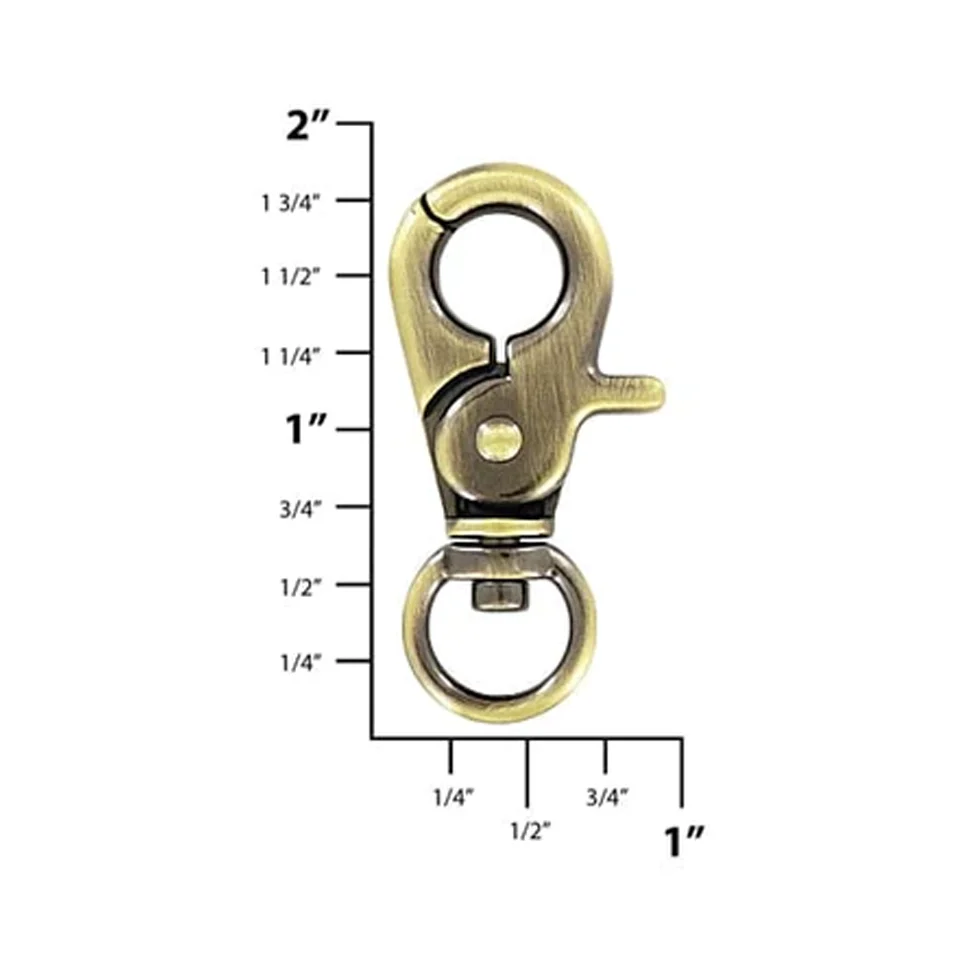 3/8" Antique Brass, Trigger Swivel Snap Hook, Zinc Alloy - Image 2
